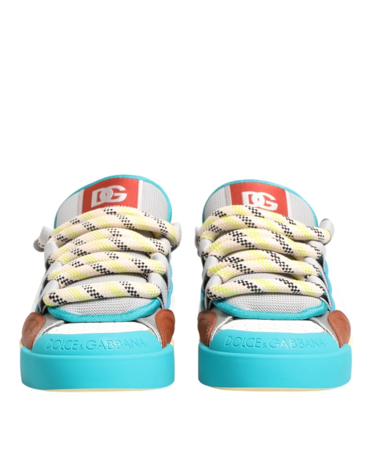Dolce & Gabbana Multicolor Leather Low Top Sneakers Shoes | Regal Royce