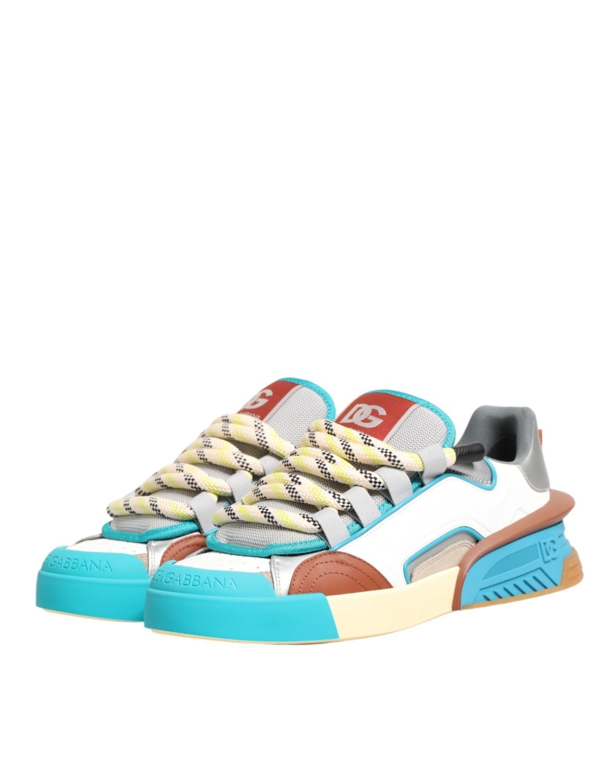 Dolce & Gabbana Multicolor Leather Low Top Sneakers Shoes | Regal Royce