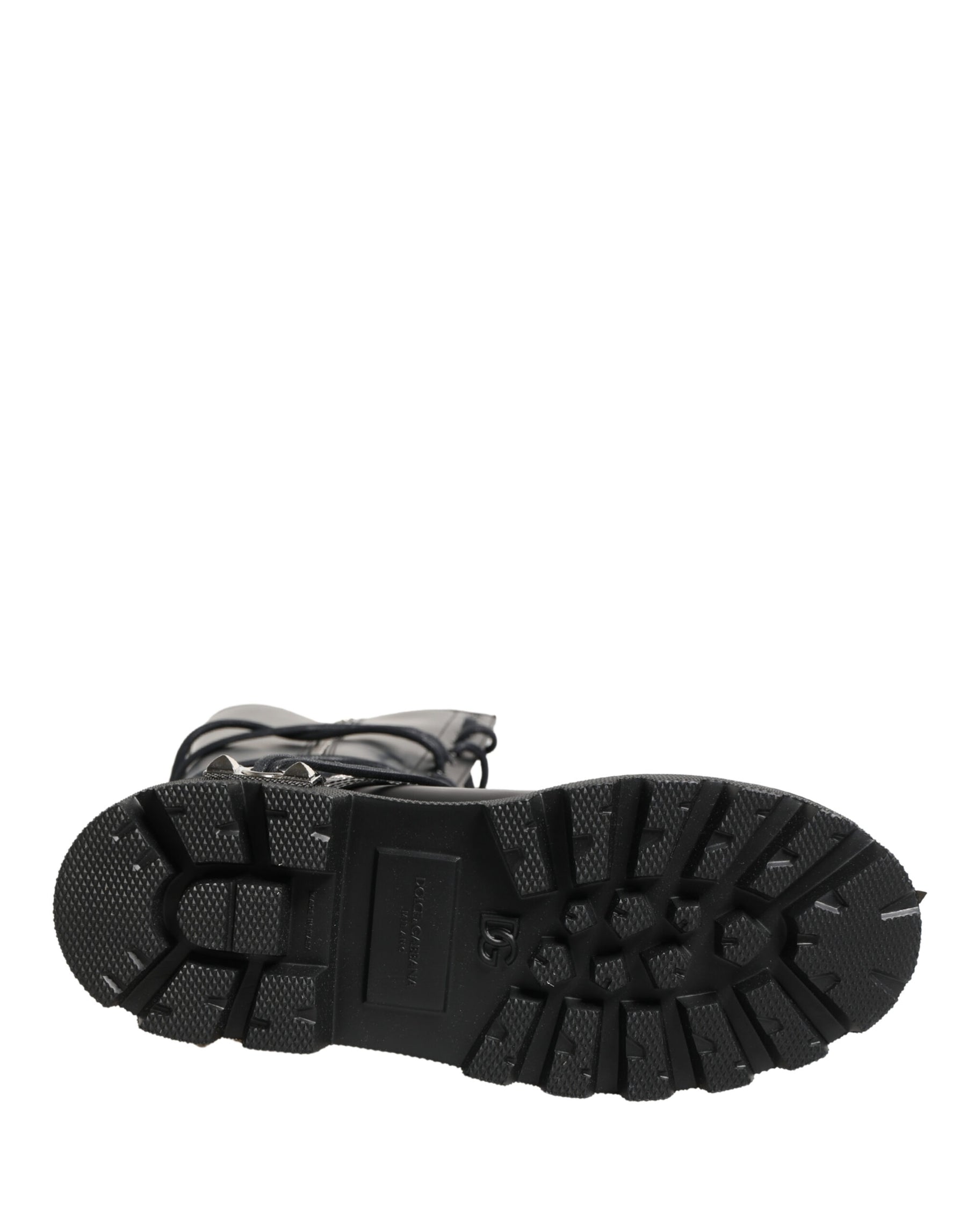 Dolce & Gabbana Black Leather Knee High Combat Boots Shoes | Regal Royce