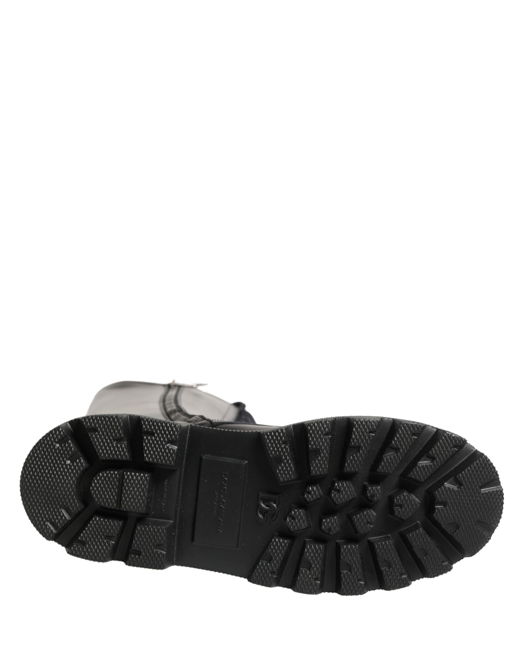 Dolce & Gabbana Black Leather Knee High Lace Up Boots Shoes | Regal Royce