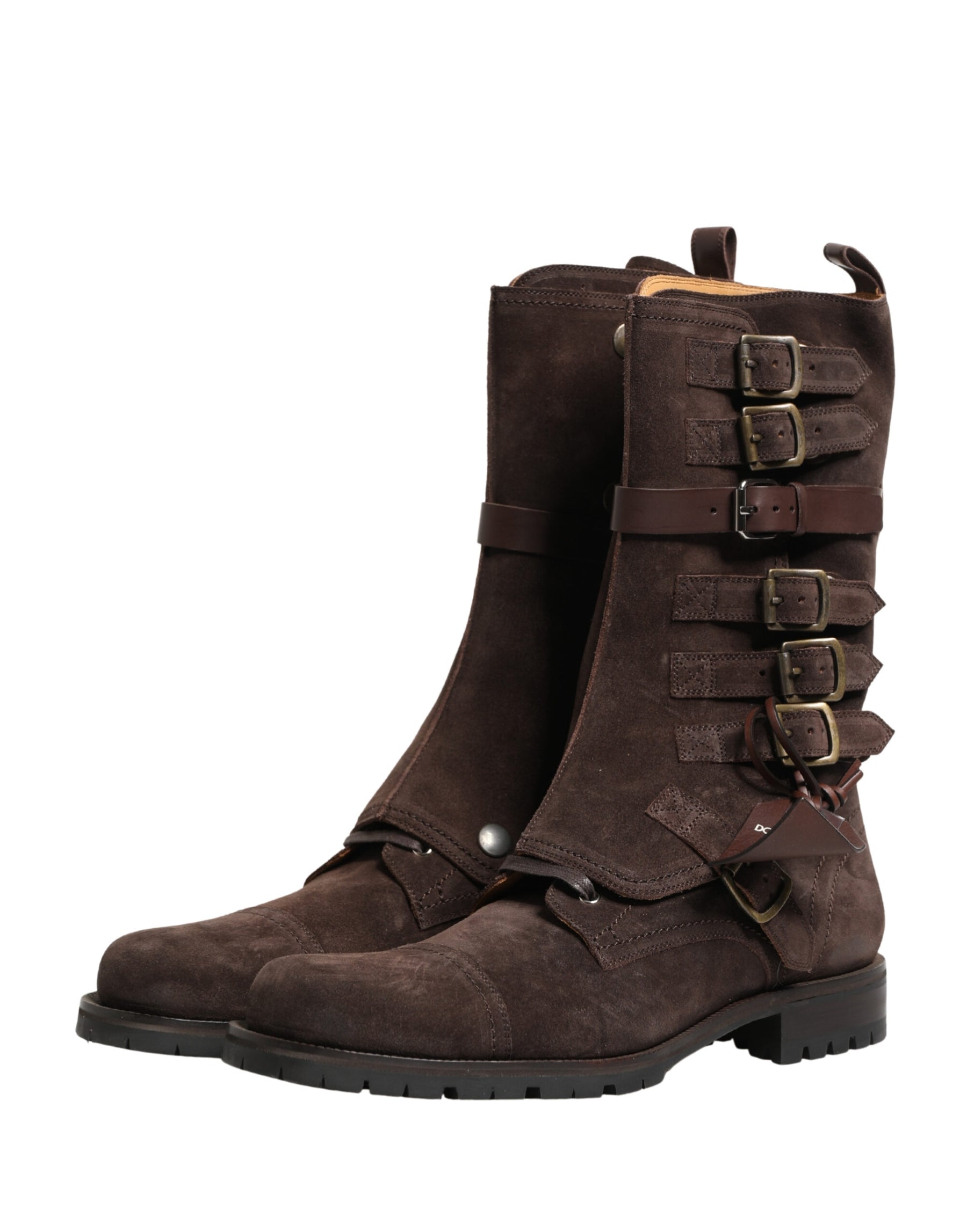 Dolce & Gabbana Brown Suede Leather Combat Ankle Boots  Shoes | Regal Royce