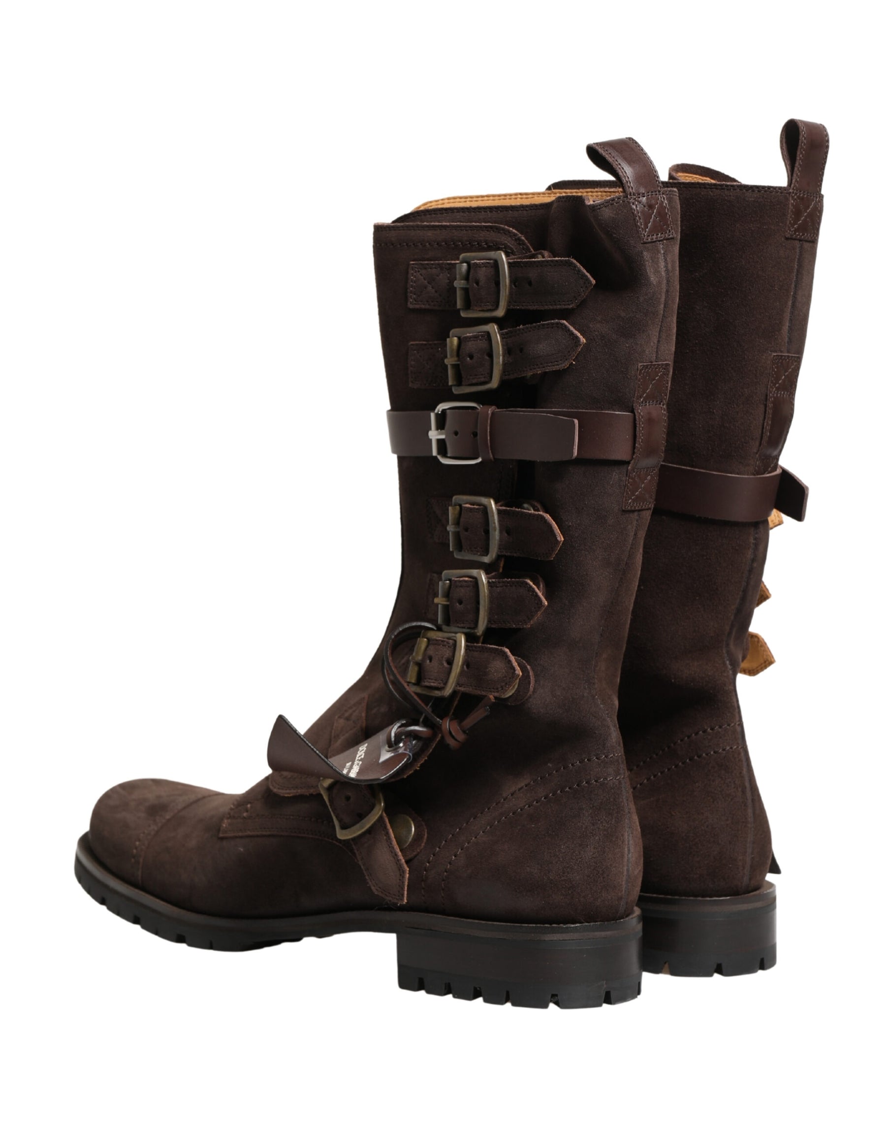 Dolce & Gabbana Brown Suede Leather Combat Ankle Boots  Shoes | Regal Royce