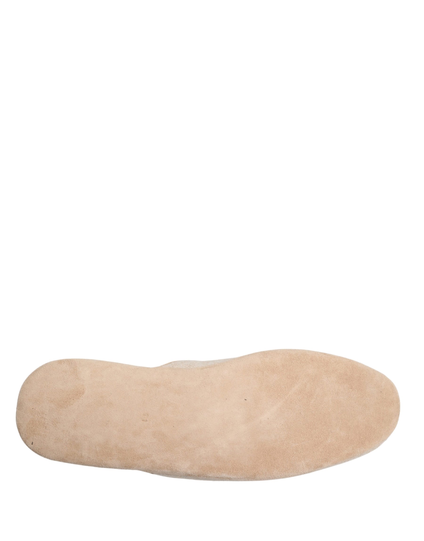 Dolce & Gabbana Beige Shetland Wool Red Quilted Slippers Shoes | Regal Royce