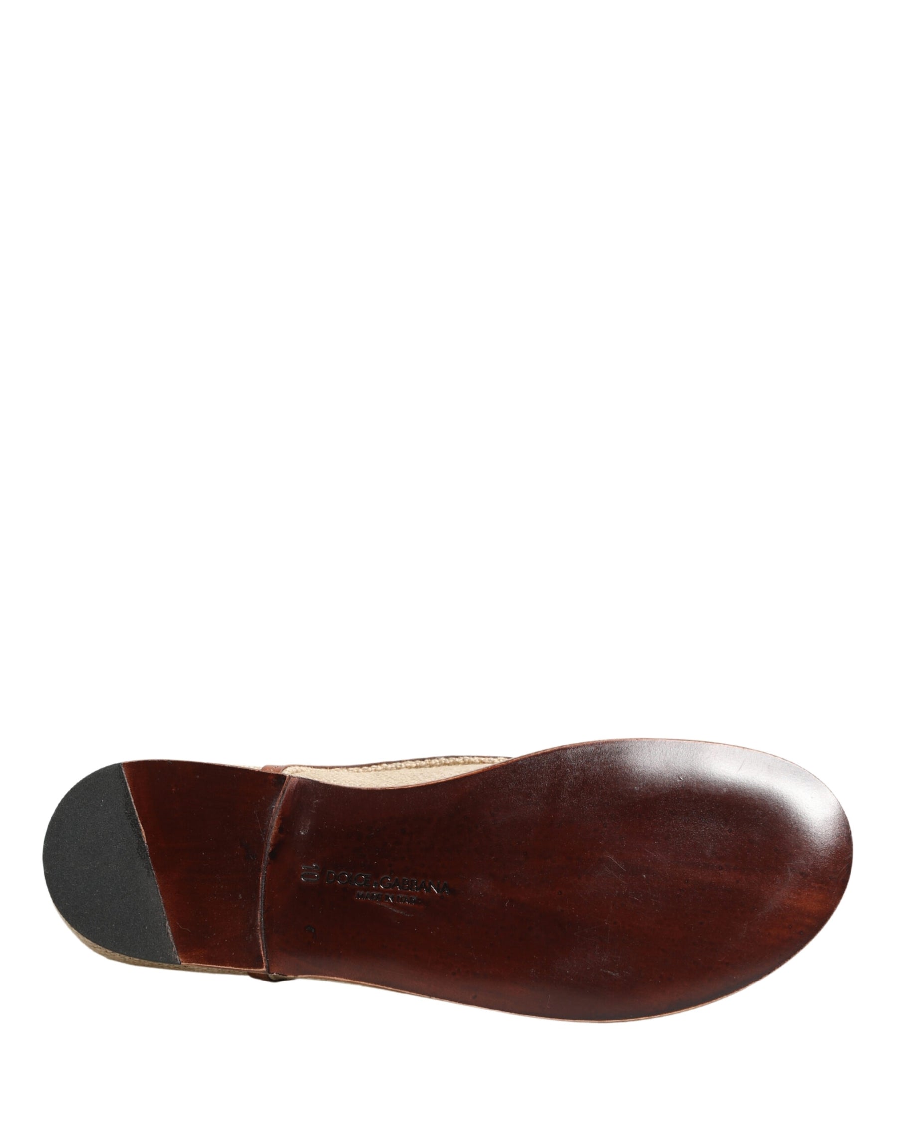 Dolce & Gabbana Beige Canvas Leather Trim Dress Derby Shoes | Regal Royce