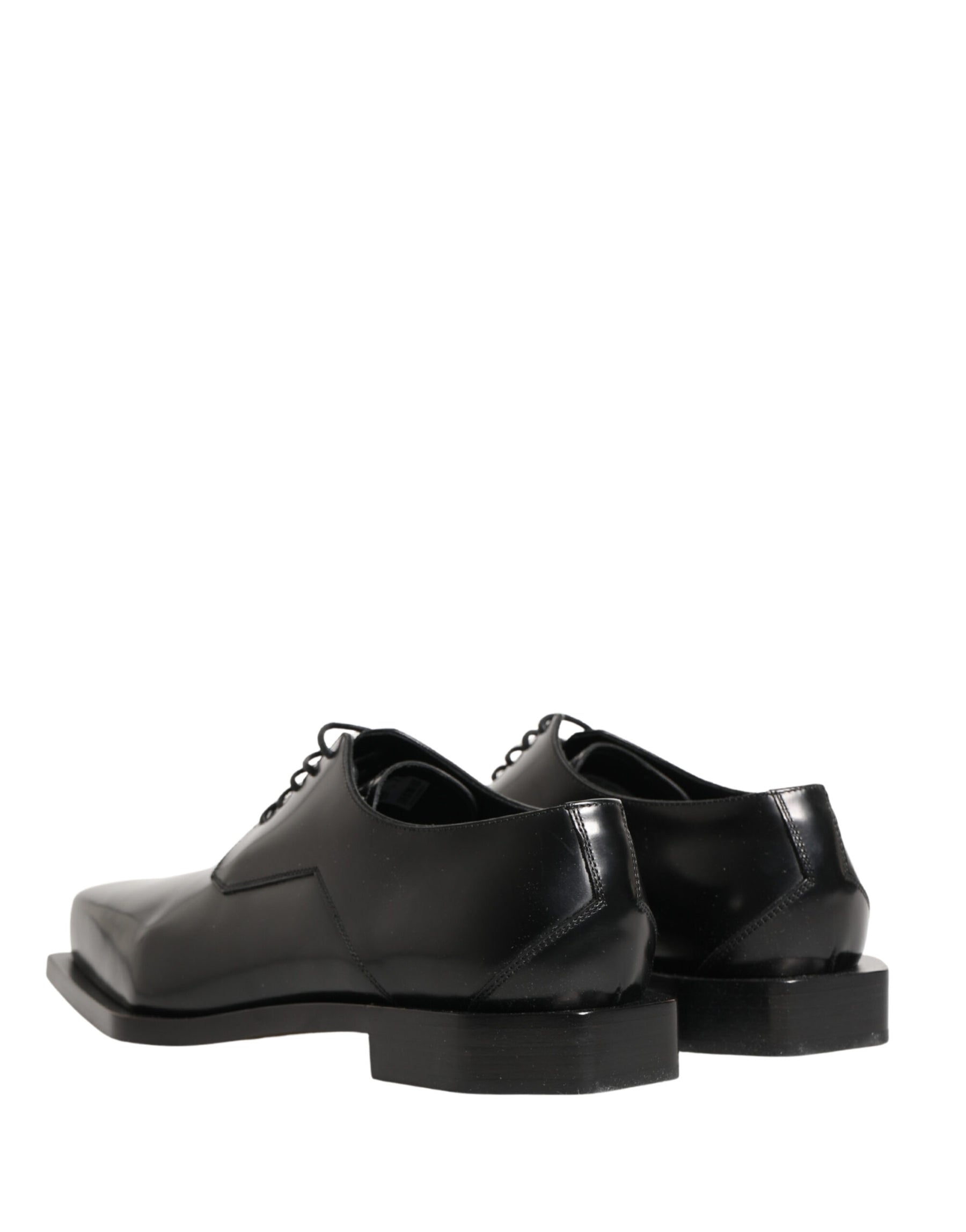 Dolce & Gabbana Black Matte Lace-Up Leather Dress Derby Shoes | Regal Royce