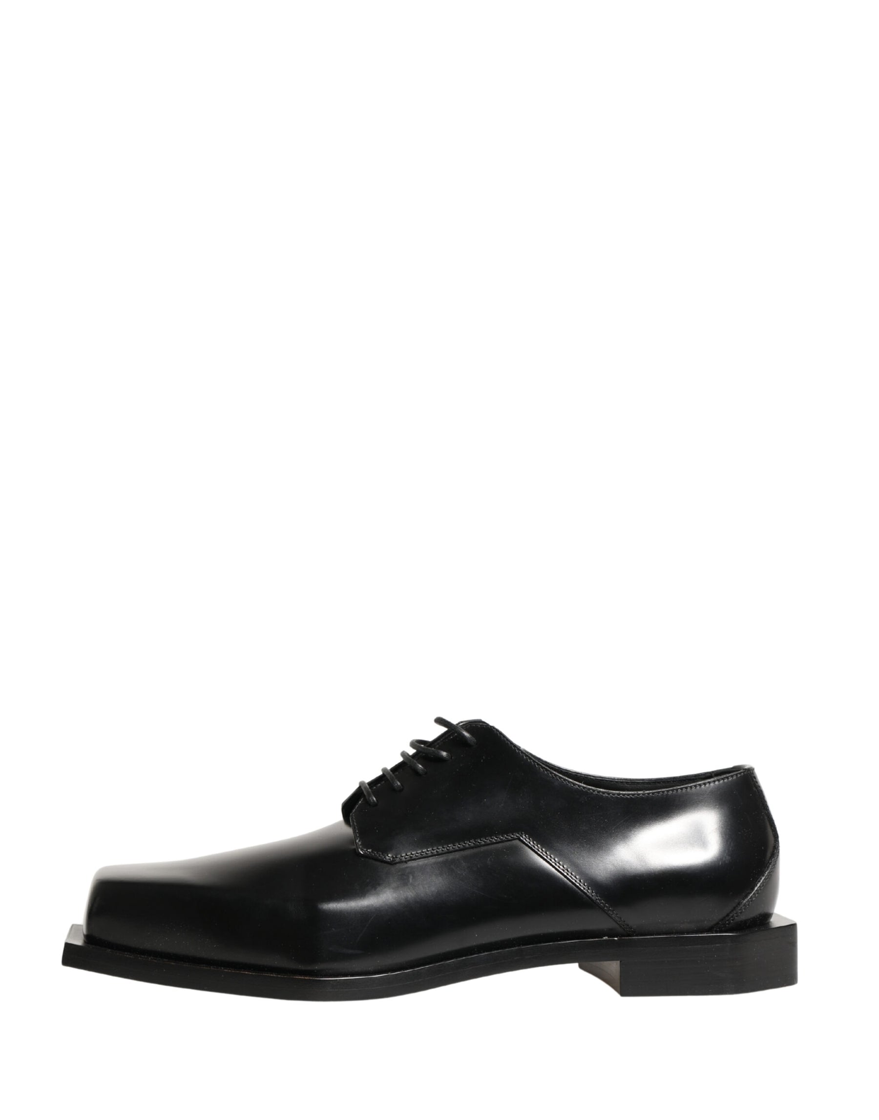 Dolce & Gabbana Black Matte Lace-Up Leather Dress Derby Shoes | Regal Royce