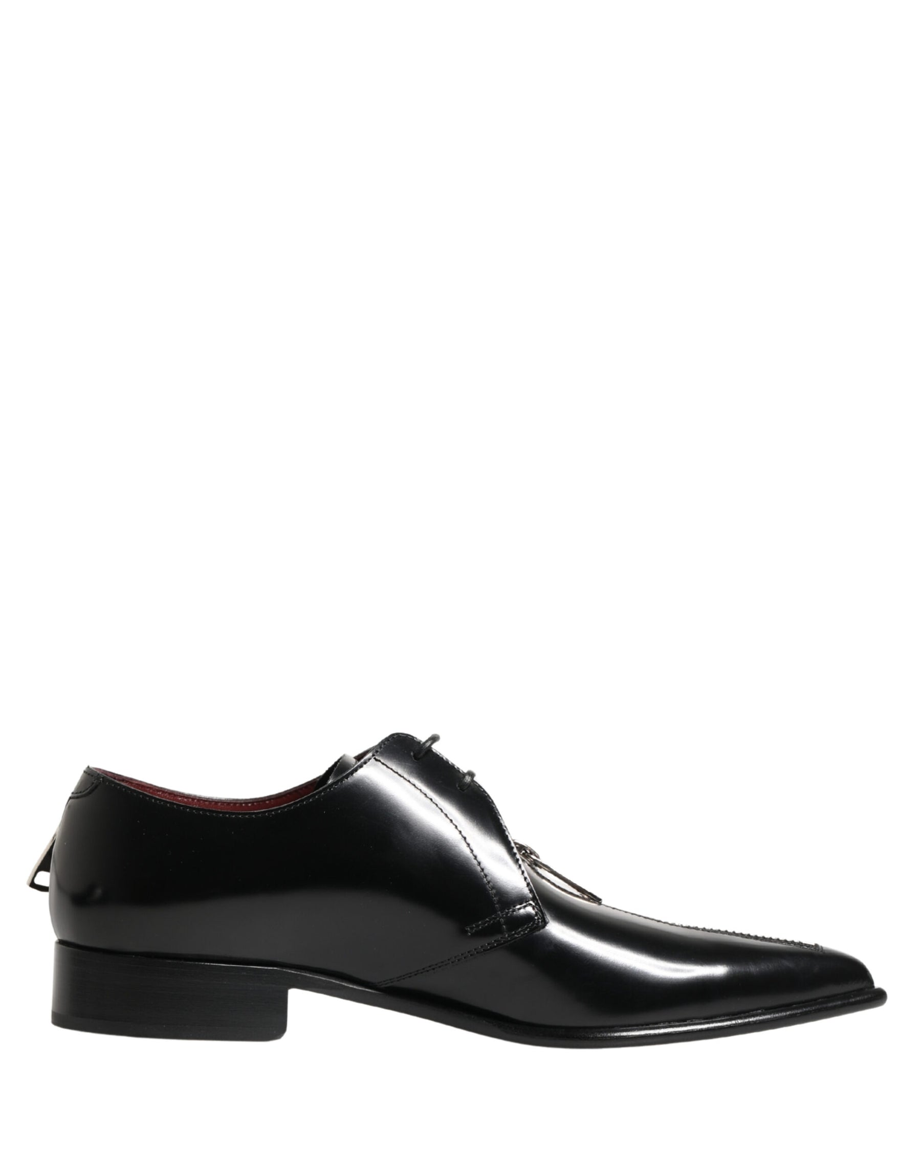 Dolce & Gabbana Men Black Lace-Up Leather Zip Dress Derby Shoes | Regal Royce