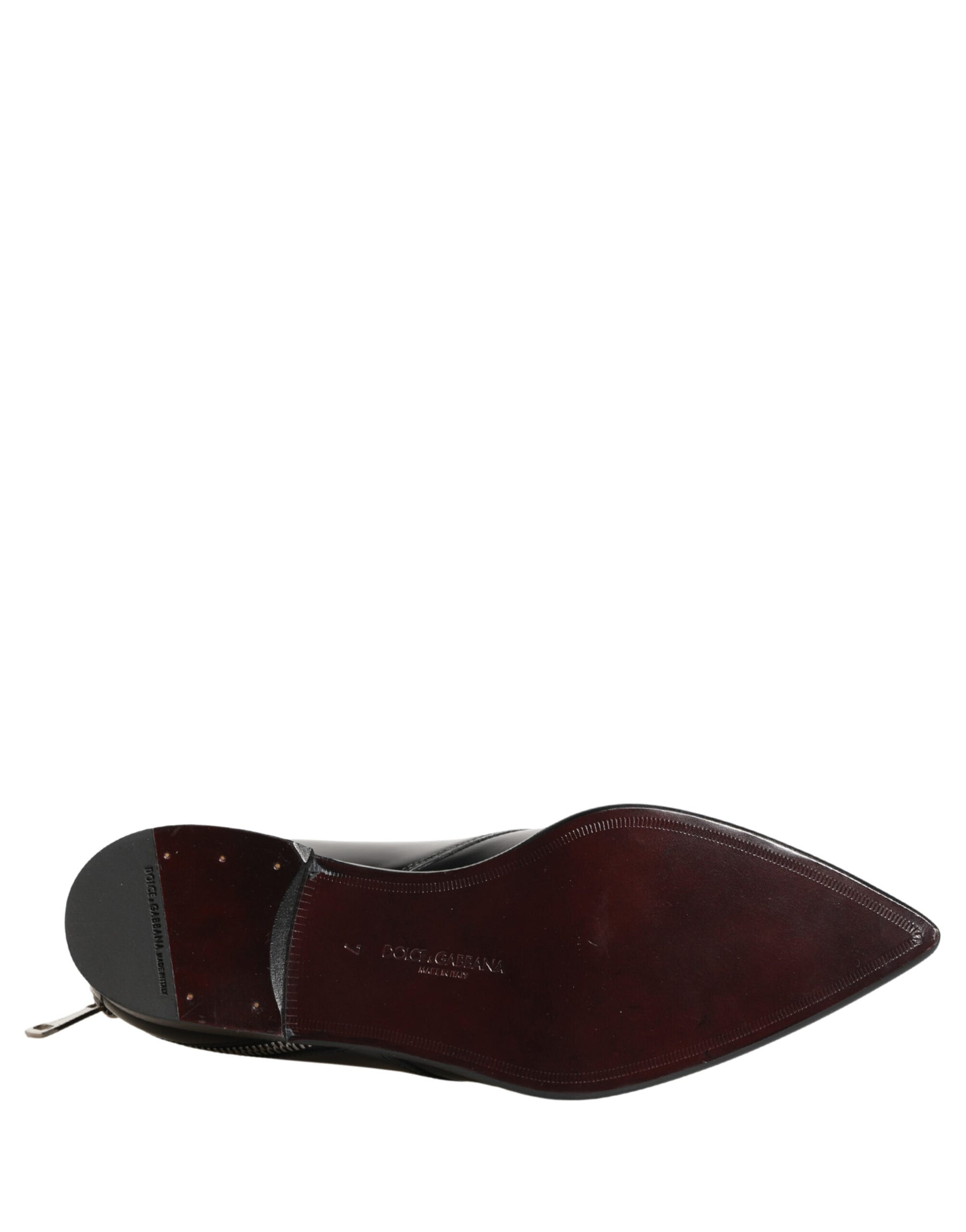 Dolce & Gabbana Men Black Lace-Up Leather Zip Dress Derby Shoes | Regal Royce