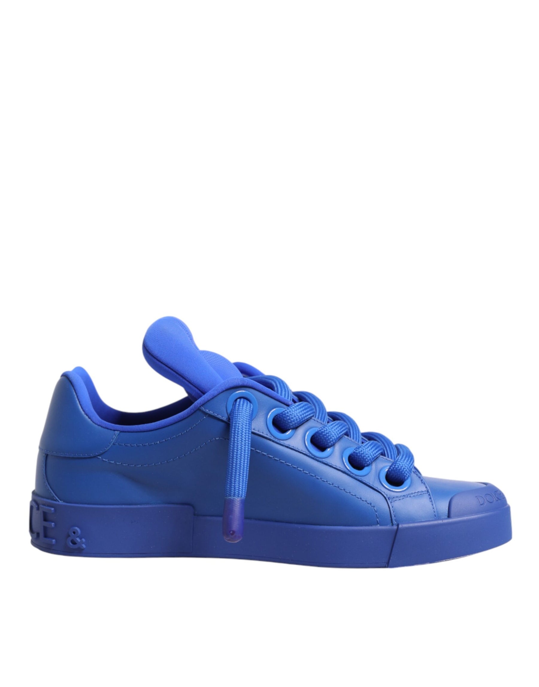 Dolce & Gabbana Blue Leather DG Logo Sole Low Top Sneakers Shoes | Regal Royce