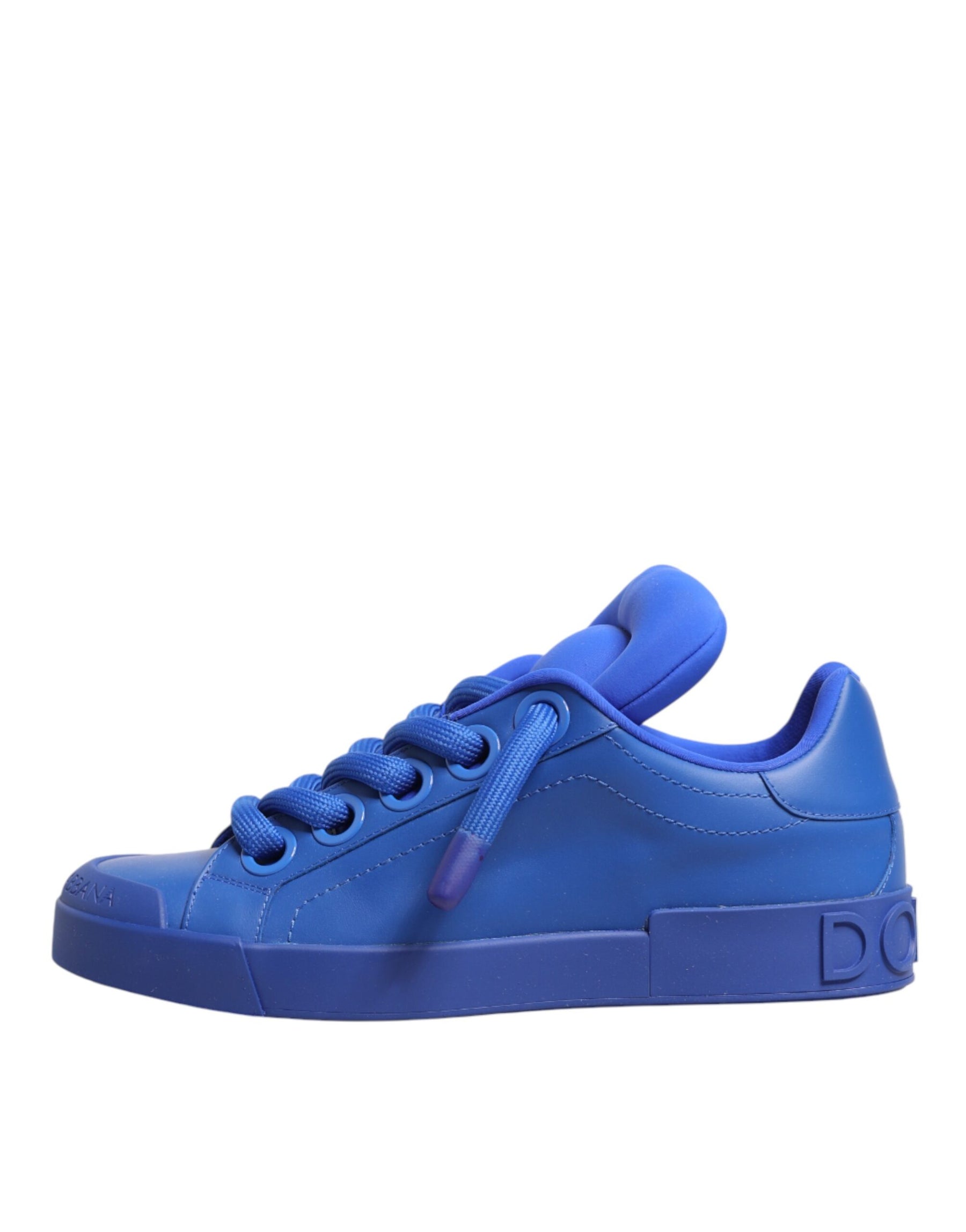 Dolce & Gabbana Blue Leather DG Logo Sole Low Top Sneakers Shoes | Regal Royce