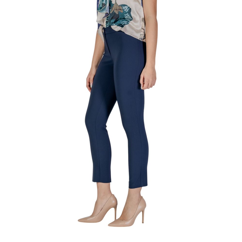 Rinascimento Blue Polyester Casual Pants | Regal Royce