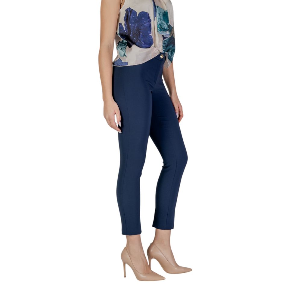 Rinascimento Blue Polyester Casual Pants | Regal Royce