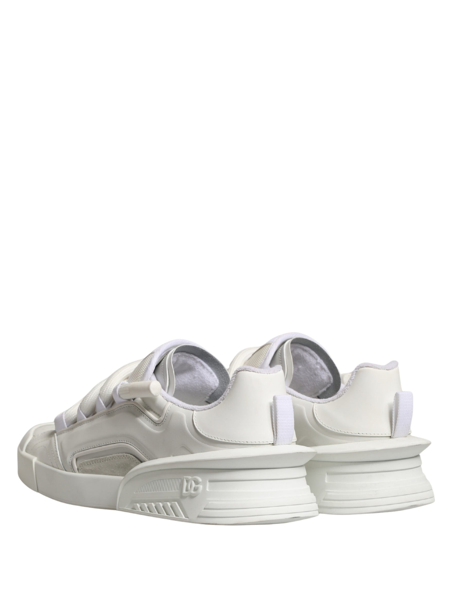 Dolce & Gabbana White Calfskin Leather Low Top Sneakers Shoes | Regal Royce