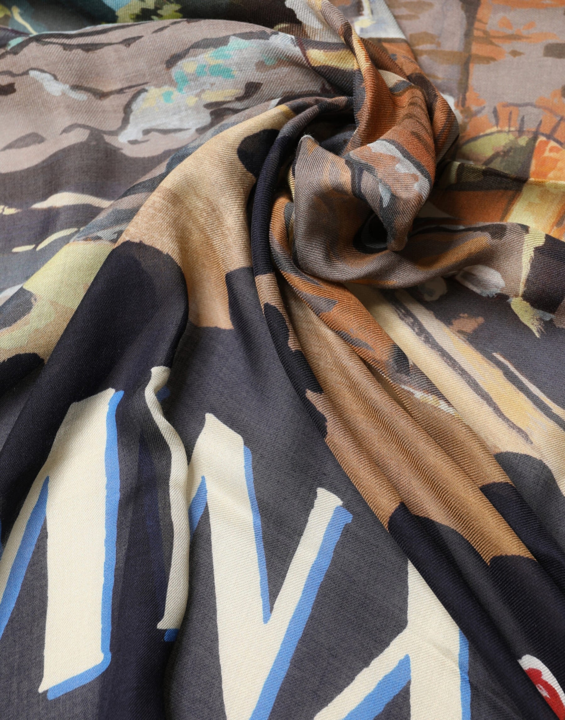 Dolce & Gabbana Multicolor Taormina Modal Shawl 130cm x 130cm  Men Scarf | Regal Royce