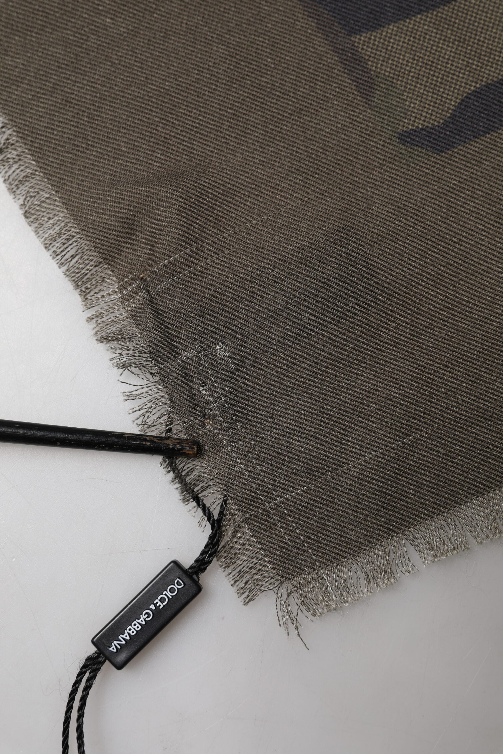Dolce & Gabbana Green Camouflage Logo Cashmere 138cm x 137cm Men Scarf | Regal Royce