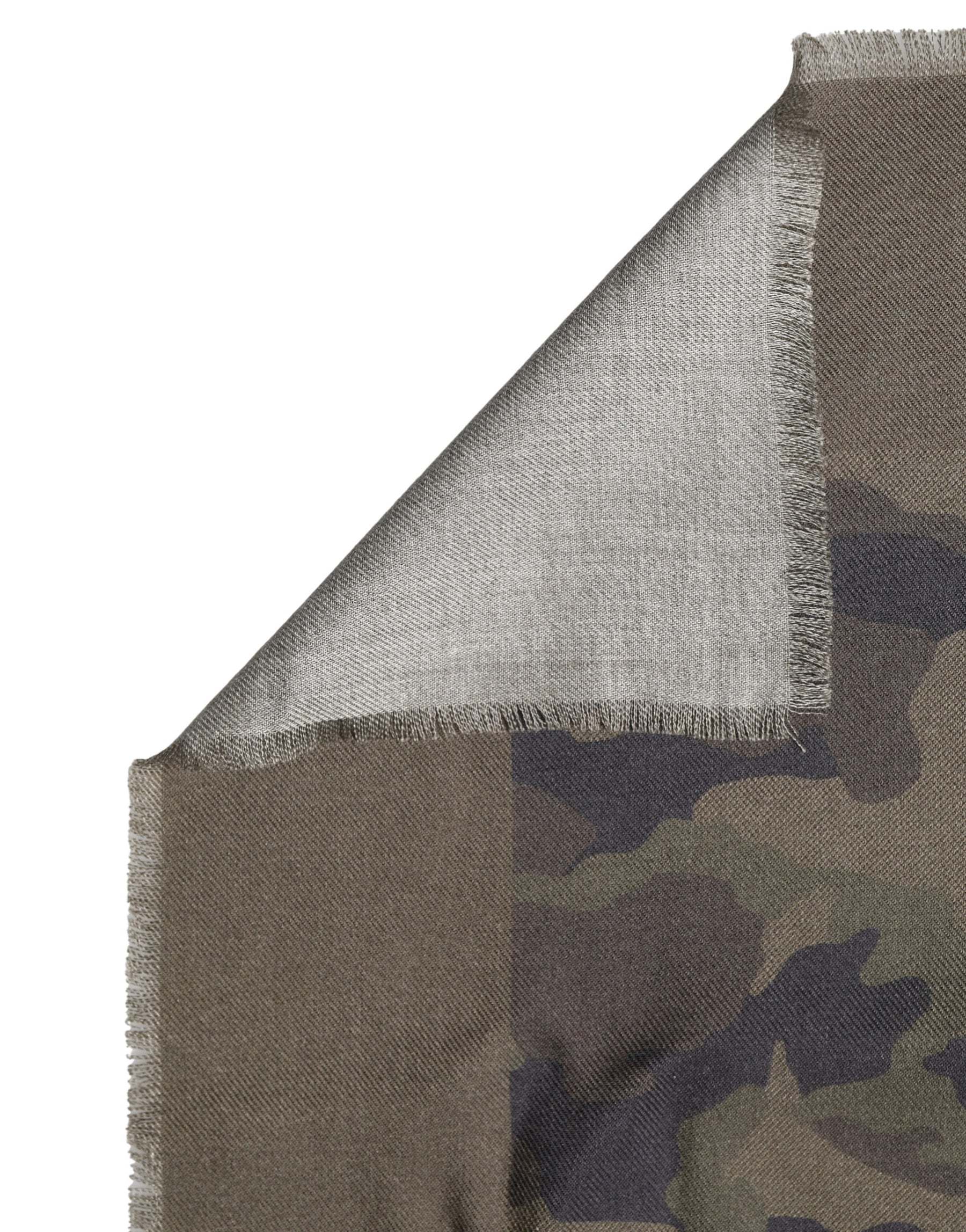 Dolce & Gabbana Green Camouflage Logo Cashmere 138cm x 137cm Men Scarf | Regal Royce