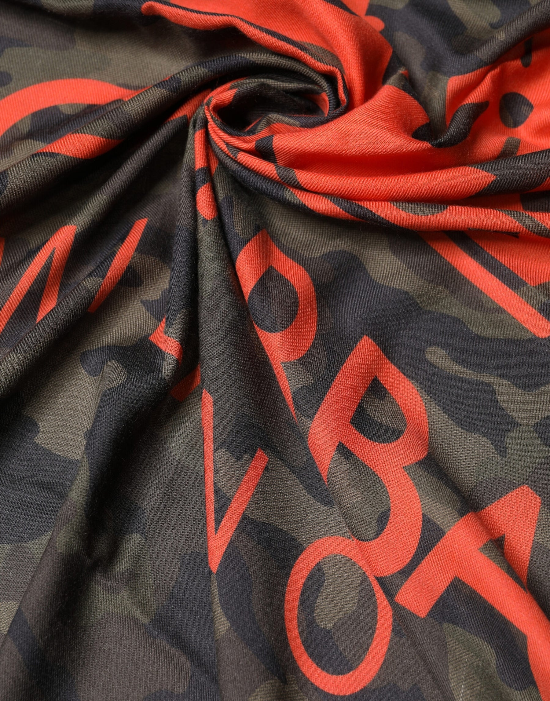 Dolce & Gabbana Green Camouflage Logo Cashmere 138cm x 137cm Men Scarf | Regal Royce
