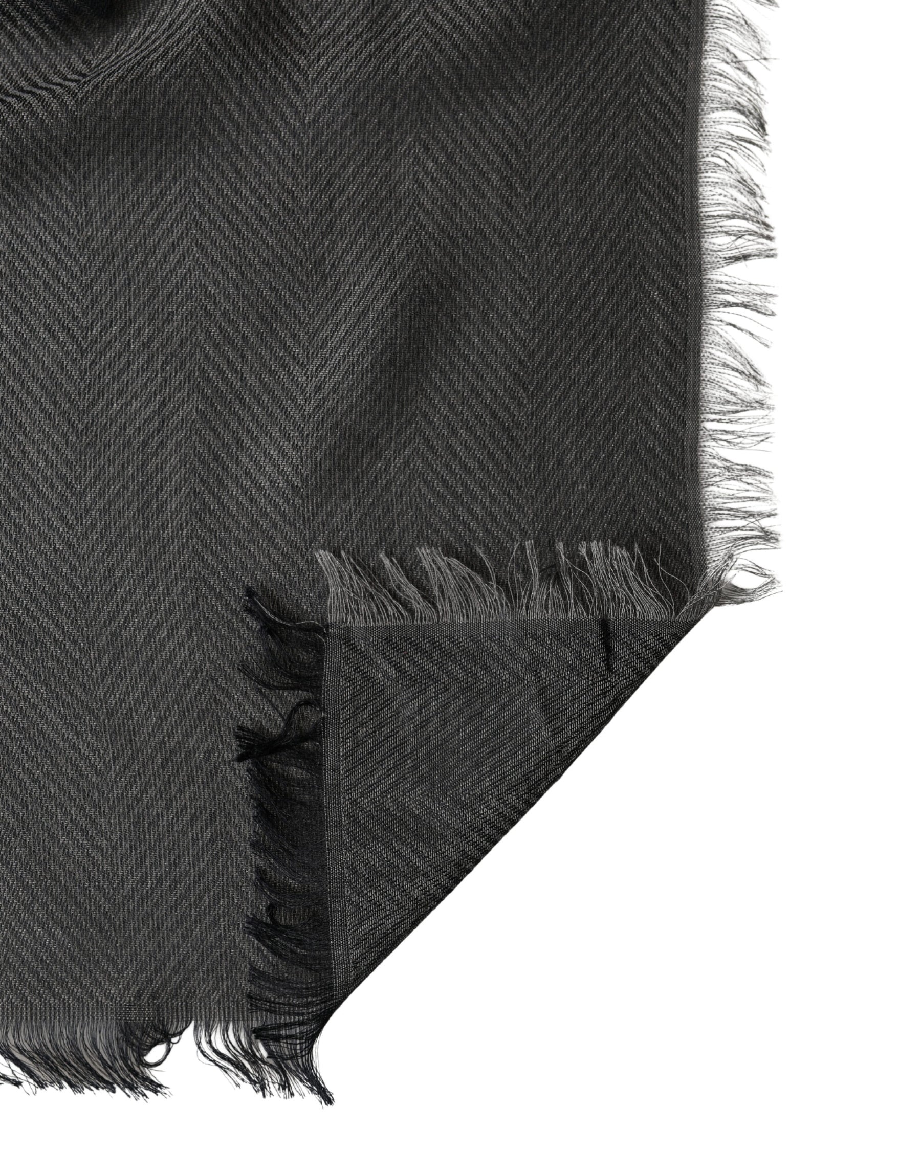 Dolce & Gabbana Black Modal Warmer Shawl Fringes 140cm x 134cm Men Scarf | Regal Royce