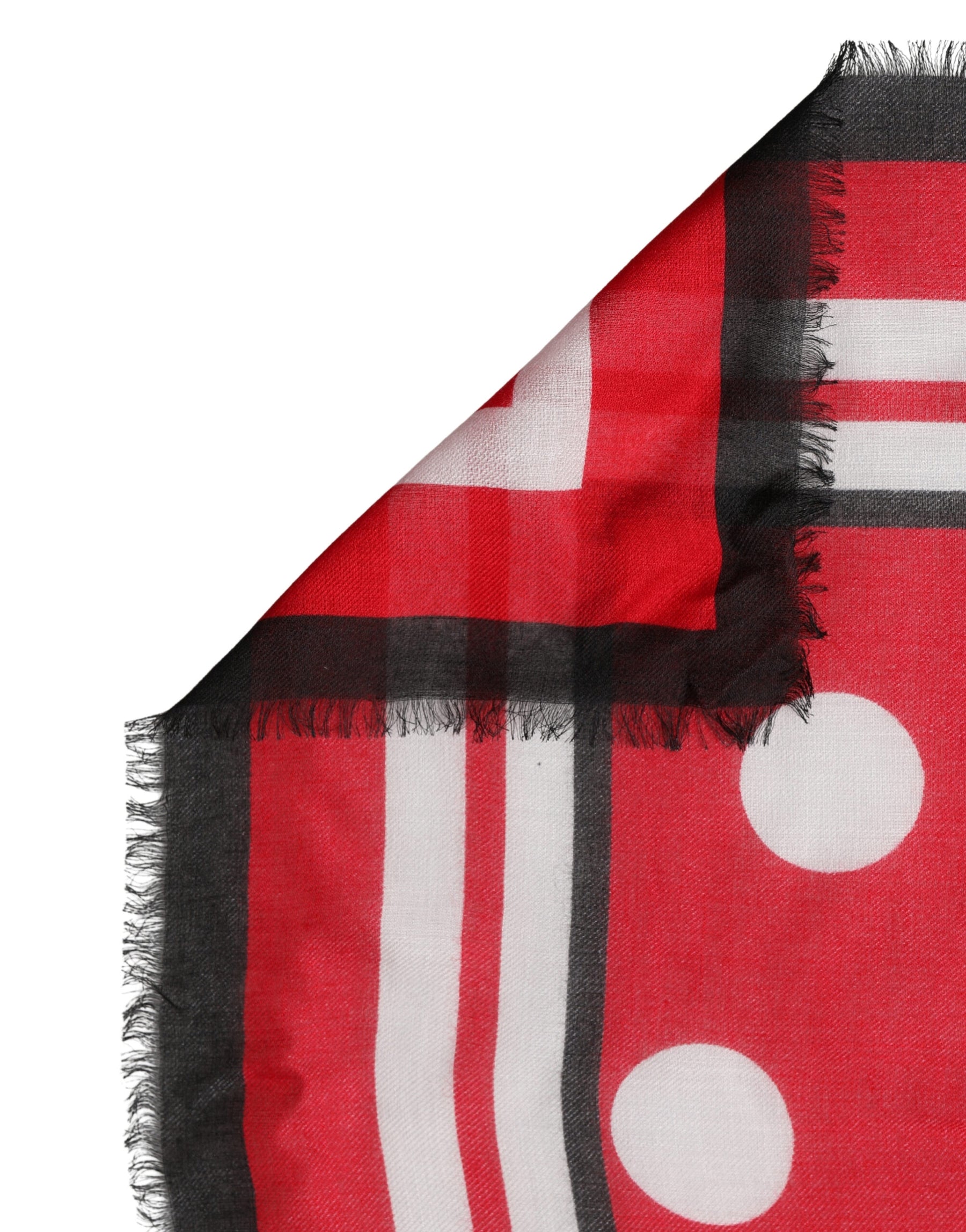 Dolce & Gabbana Red Polka Dot Print Square Stole 130cm x 130cm Scarf | Regal Royce