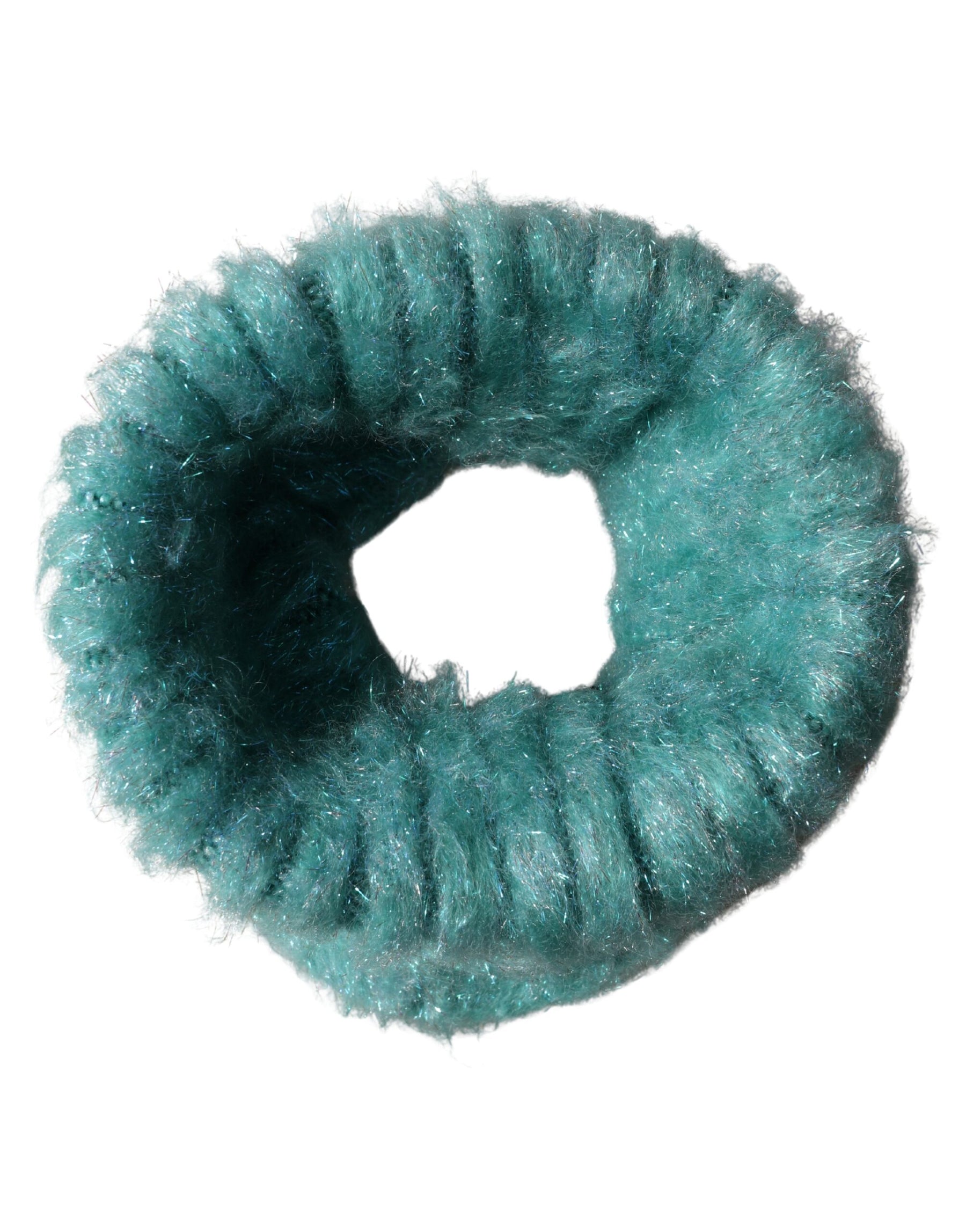 Dolce & Gabbana Teal Mohair Wool Knitted Wrap Shawl 62cm x 32.5cm Scarf | Regal Royce