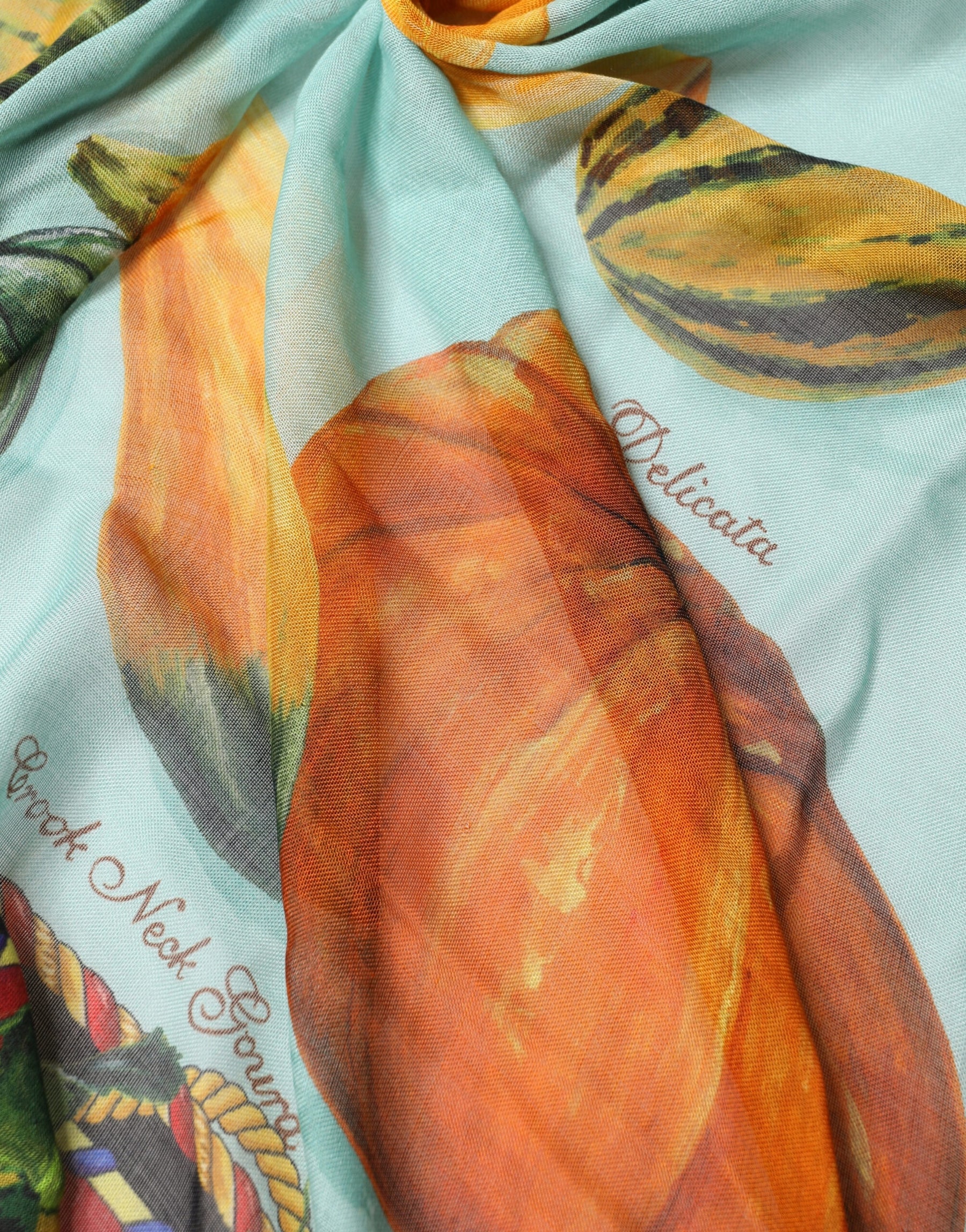 Dolce & Gabbana Multicolor Pumpkin Cashmere Stole 137cm x 133cm  Scarf | Regal Royce