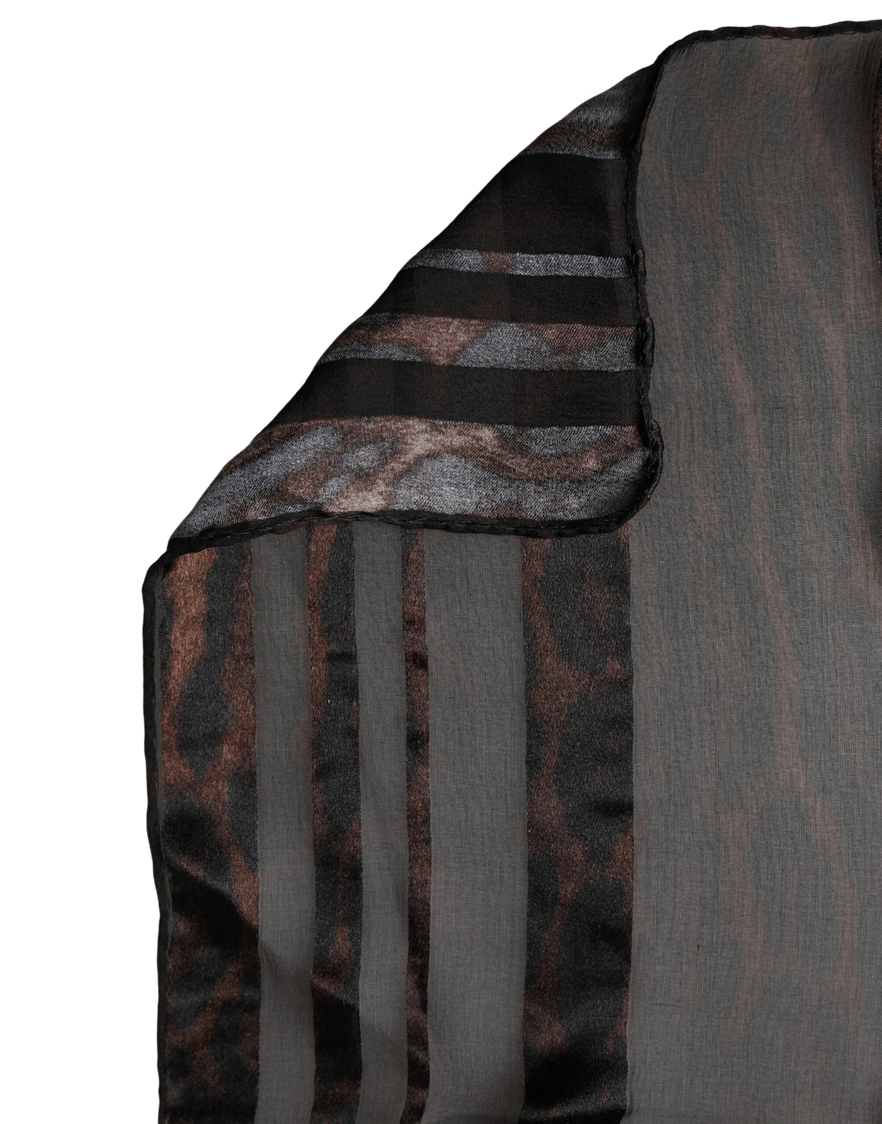 Dolce & Gabbana Black Stripes Silk Wrap Shawl Stole 193cm x 131cm Scarf | Regal Royce