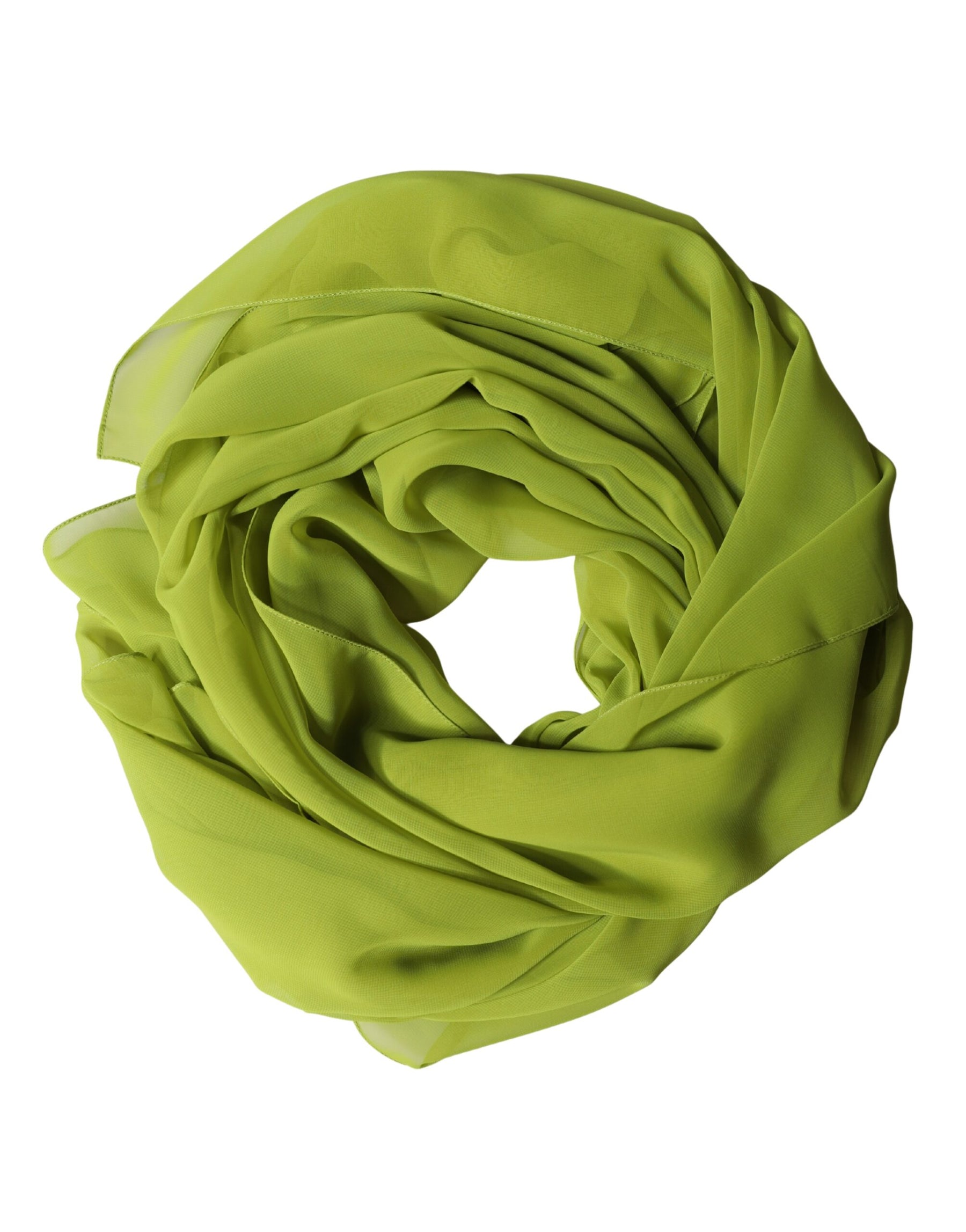 Dolce & Gabbana Yellow Green Neck Wrap Shawl Foulard 131cm x 99.5cm Scarf | Regal Royce