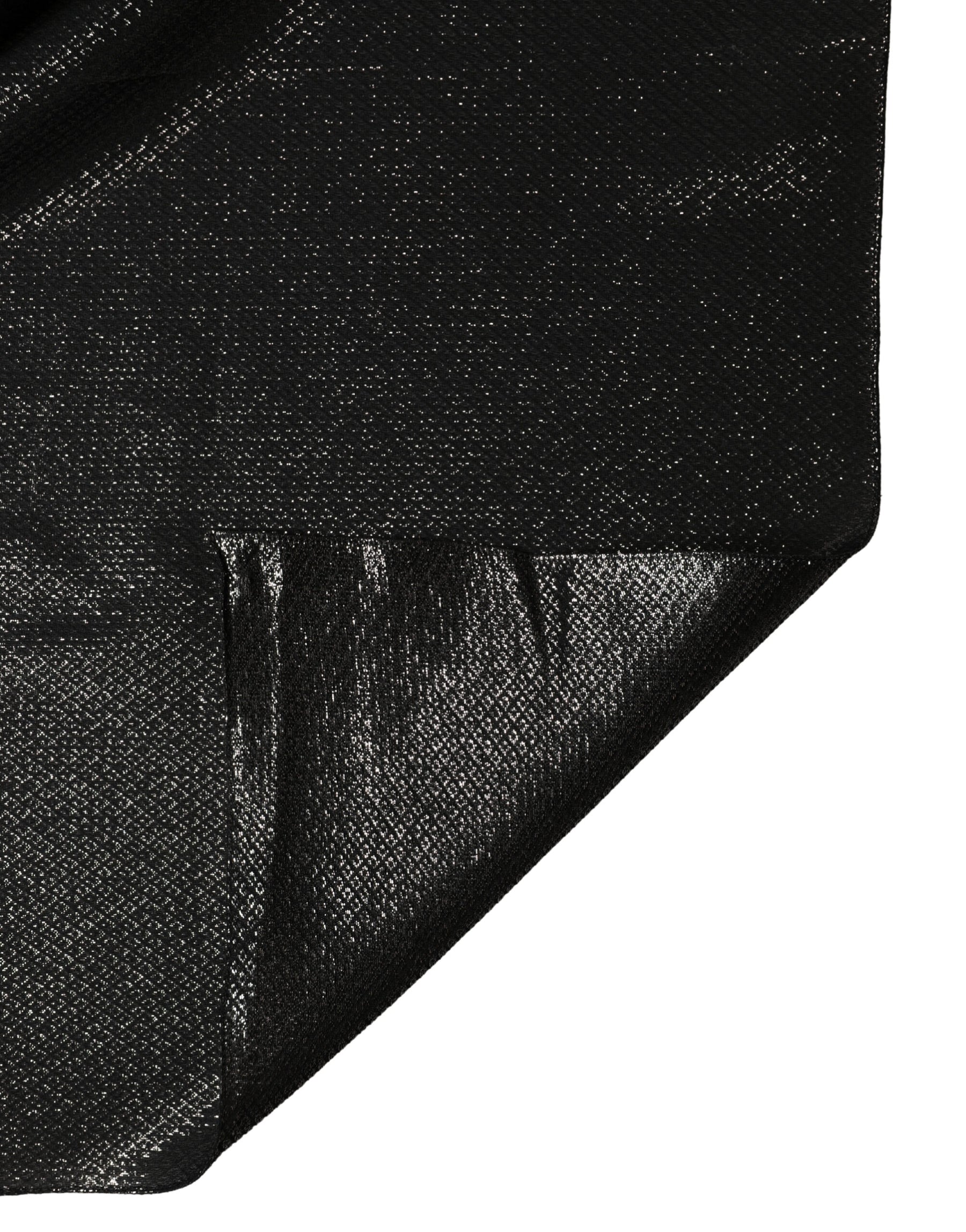Dolce & Gabbana Black Silk Square Wrap Shawl Foulard 122cm x 120cm  Scarf | Regal Royce