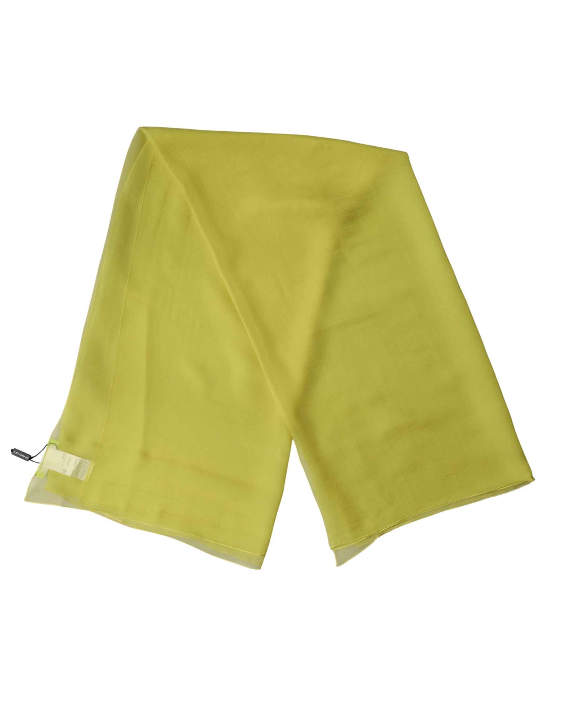 Dolce & Gabbana Yellow Silk Neck Wrap Shawl Foulard 120cm x 117cm Scarf | Regal Royce