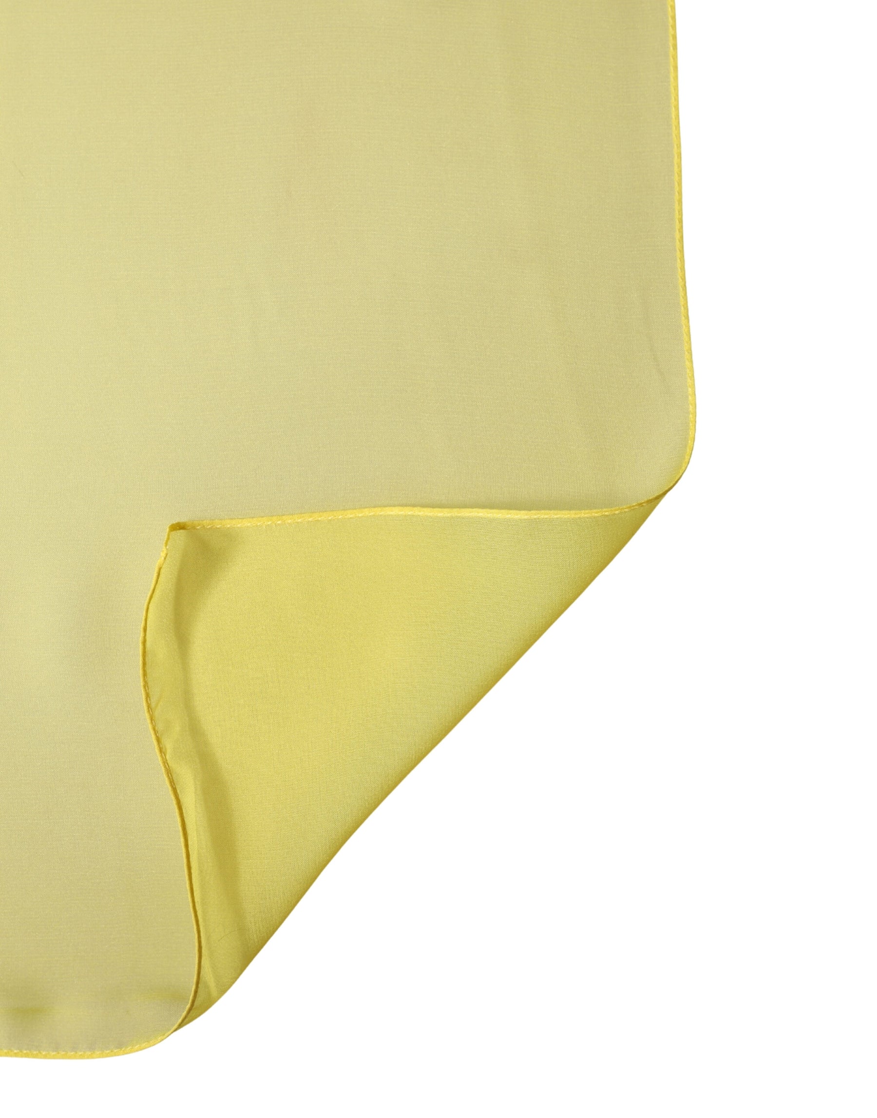 Dolce & Gabbana Yellow Silk Neck Wrap Shawl Foulard 133cm x 130cm Scarf | Regal Royce