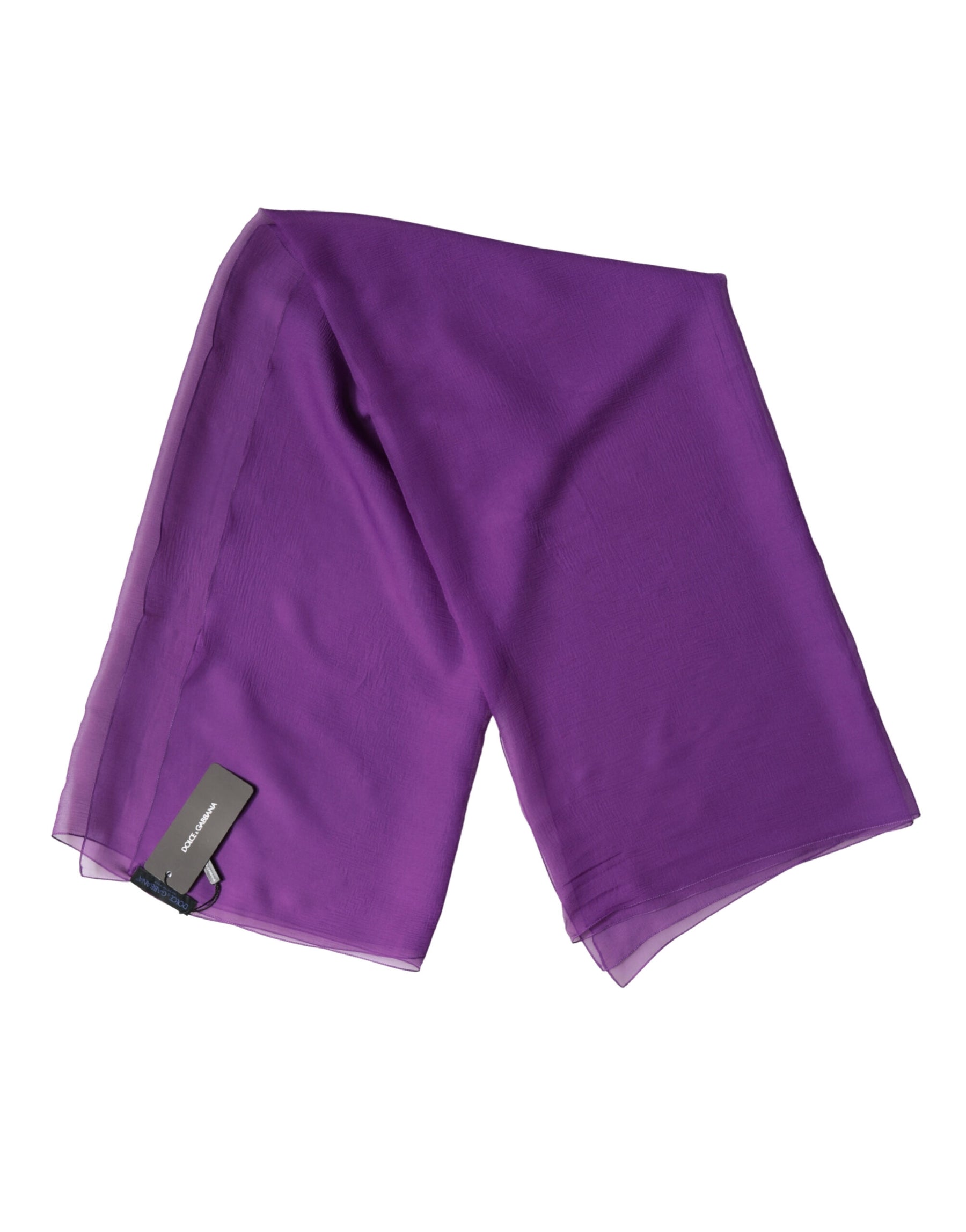 Dolce & Gabbana Purple Silk Neck Wrap Shawl Foulard 134cm x 131cm  Scarf | Regal Royce