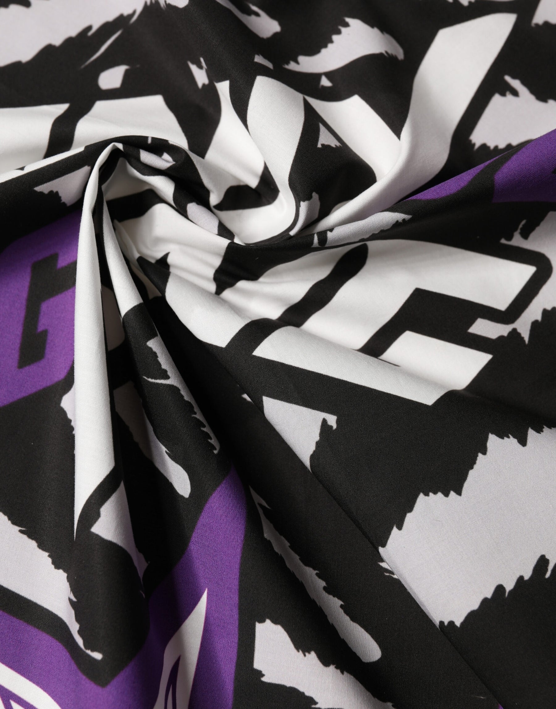 Dolce & Gabbana Black Purple DG King Cotton Foulard 51cm x 49.5cm Scarf | Regal Royce