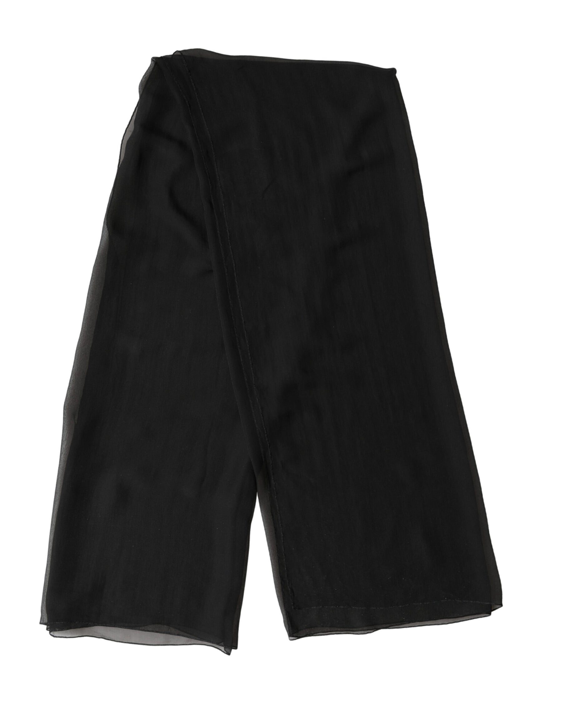 Dolce & Gabbana Black Silk Neck Wrap Shawl Stole 167cm x 126cm Scarf | Regal Royce