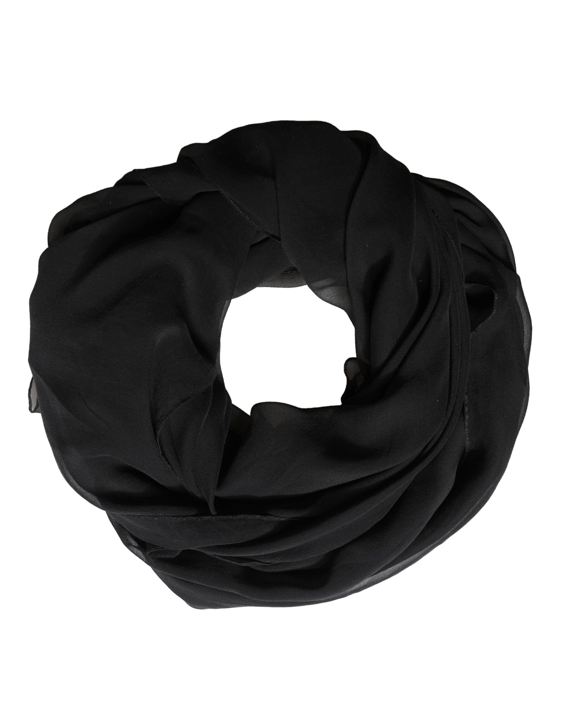 Dolce & Gabbana Black Silk Neck Wrap Shawl Stole 167cm x 126cm Scarf | Regal Royce