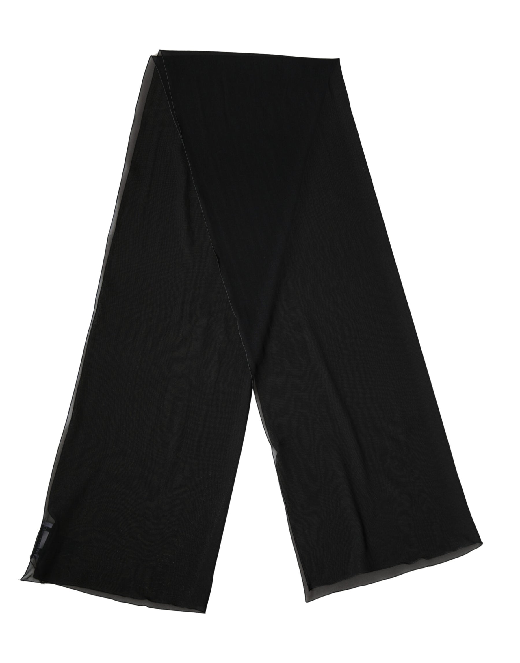 Dolce & Gabbana Black Silk Neck Wrap Shawl Stole 200cm x 64cm  Scarf | Regal Royce