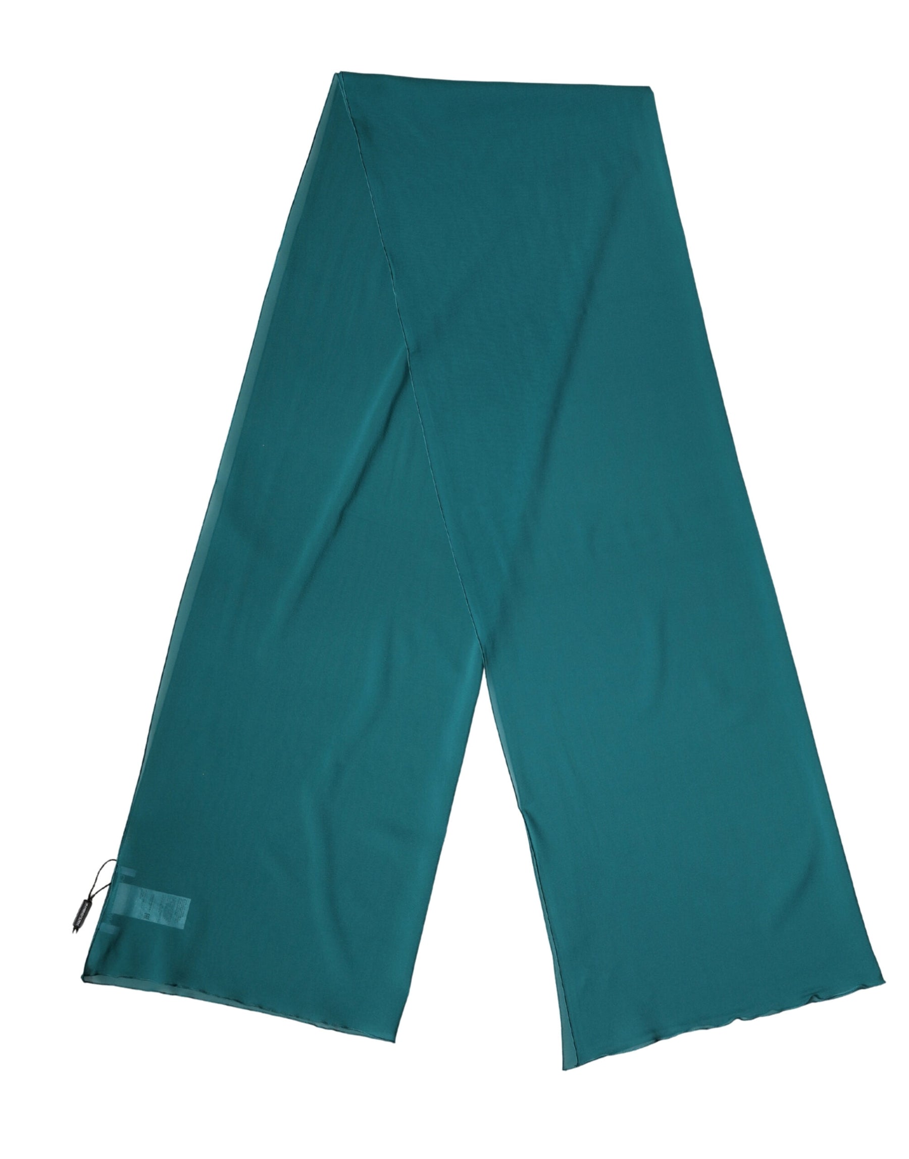 Dolce & Gabbana Blue Green Silk Neck Wrap Shawl Stole 200cm x 64cm Scarf | Regal Royce