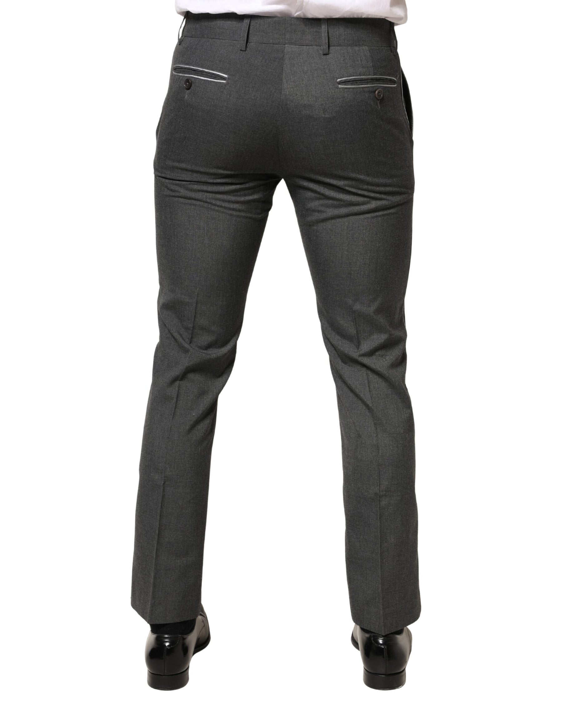Daniele Alessandrini Gray Polyester Formal Dress Trouser Pants | Regal Royce