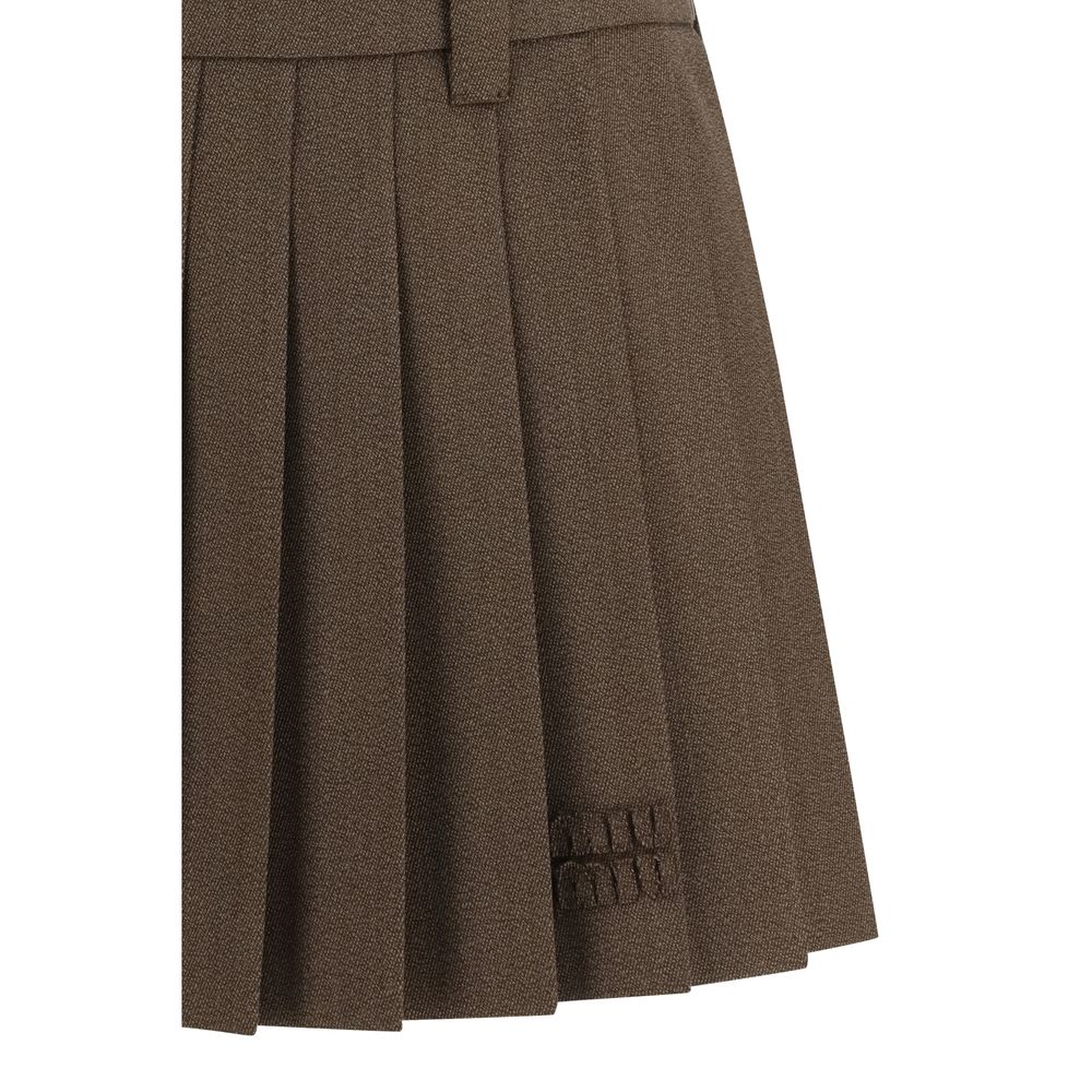 Miu Miu Brown Cotton Mini Skirt | Regal Royce