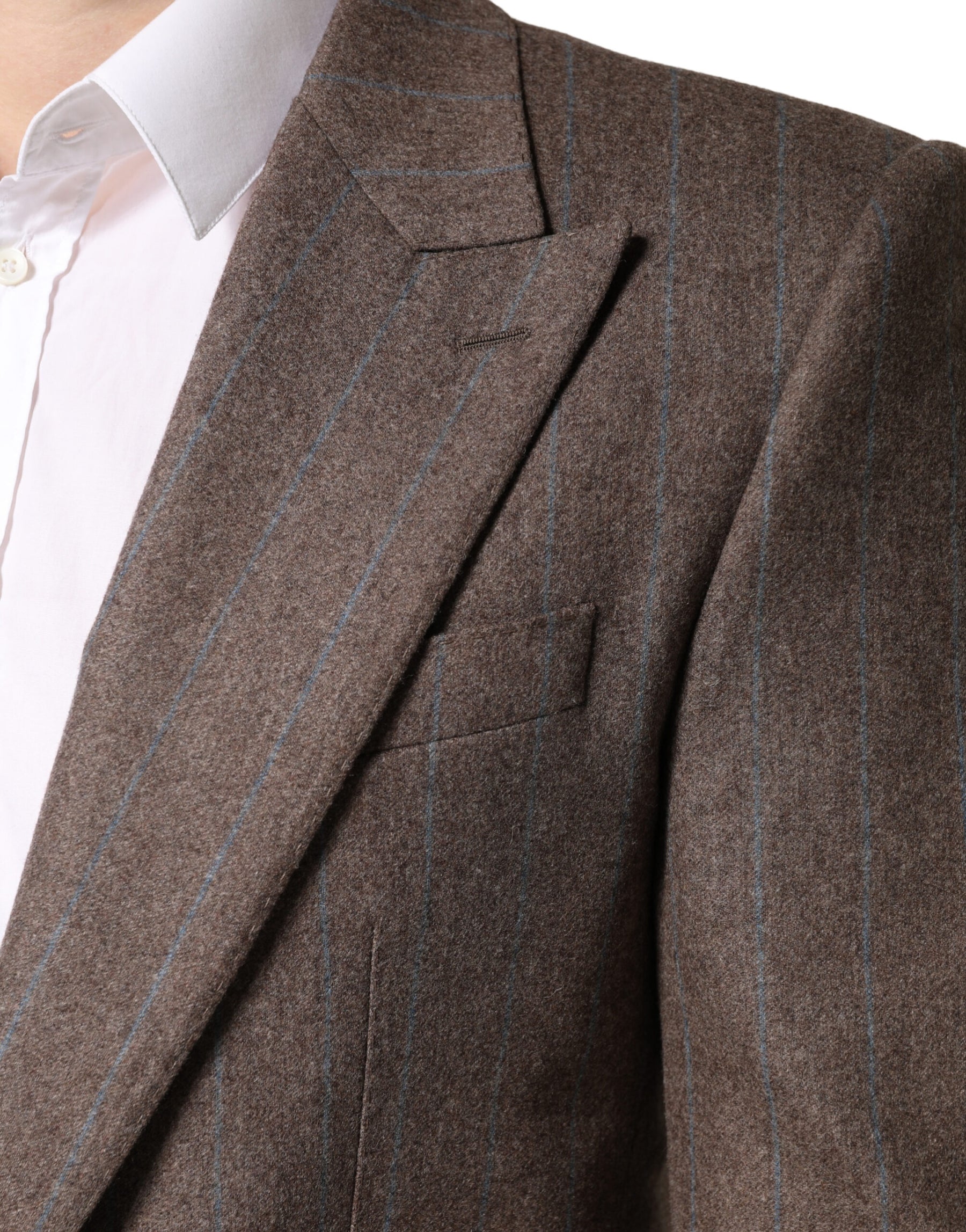 Dolce & Gabbana Brown Stripes Single Breasted Blazer | Regal Royce