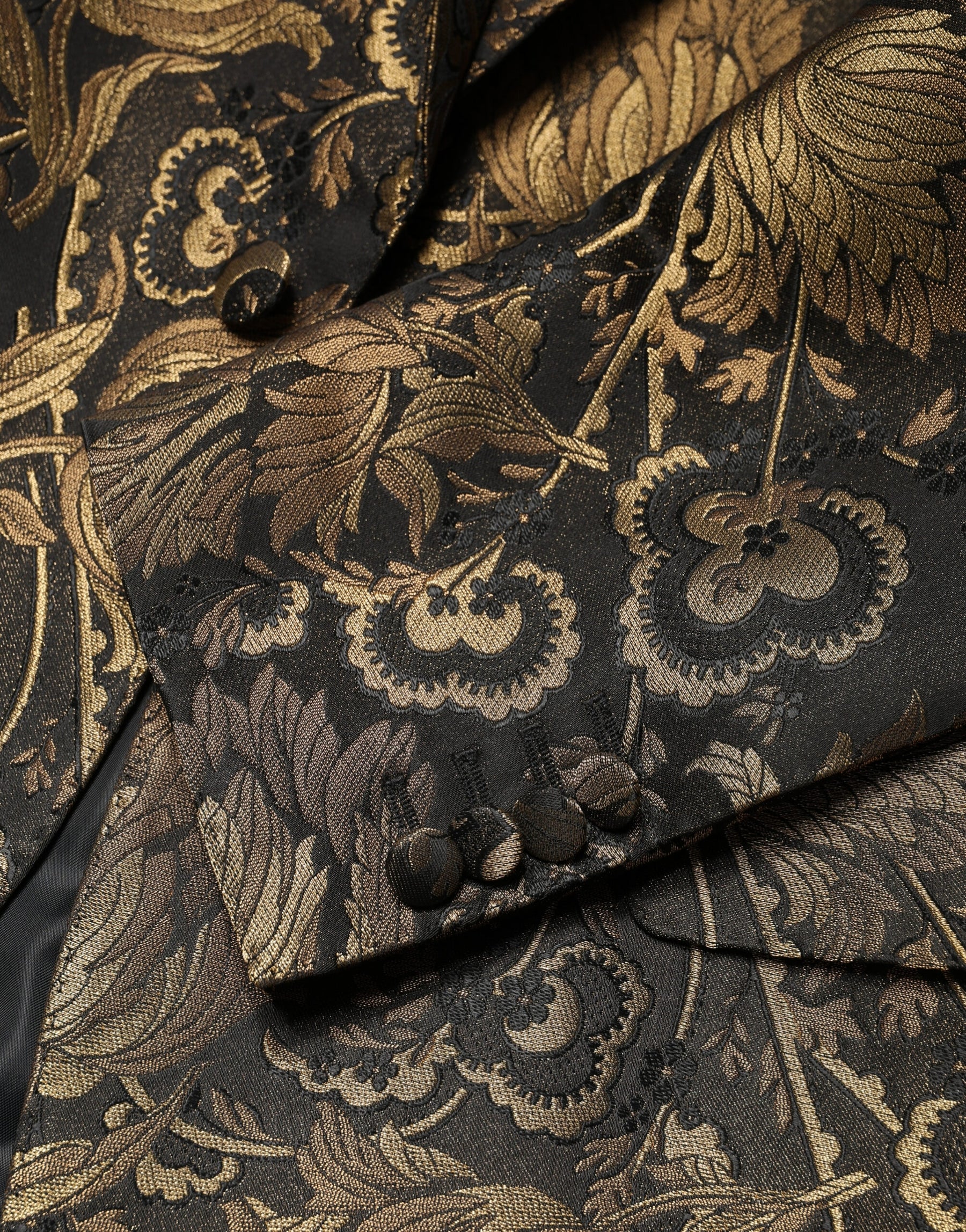 Dolce & Gabbana Gold Jacquard Single Breasted Tuxedo Blazer | Regal Royce