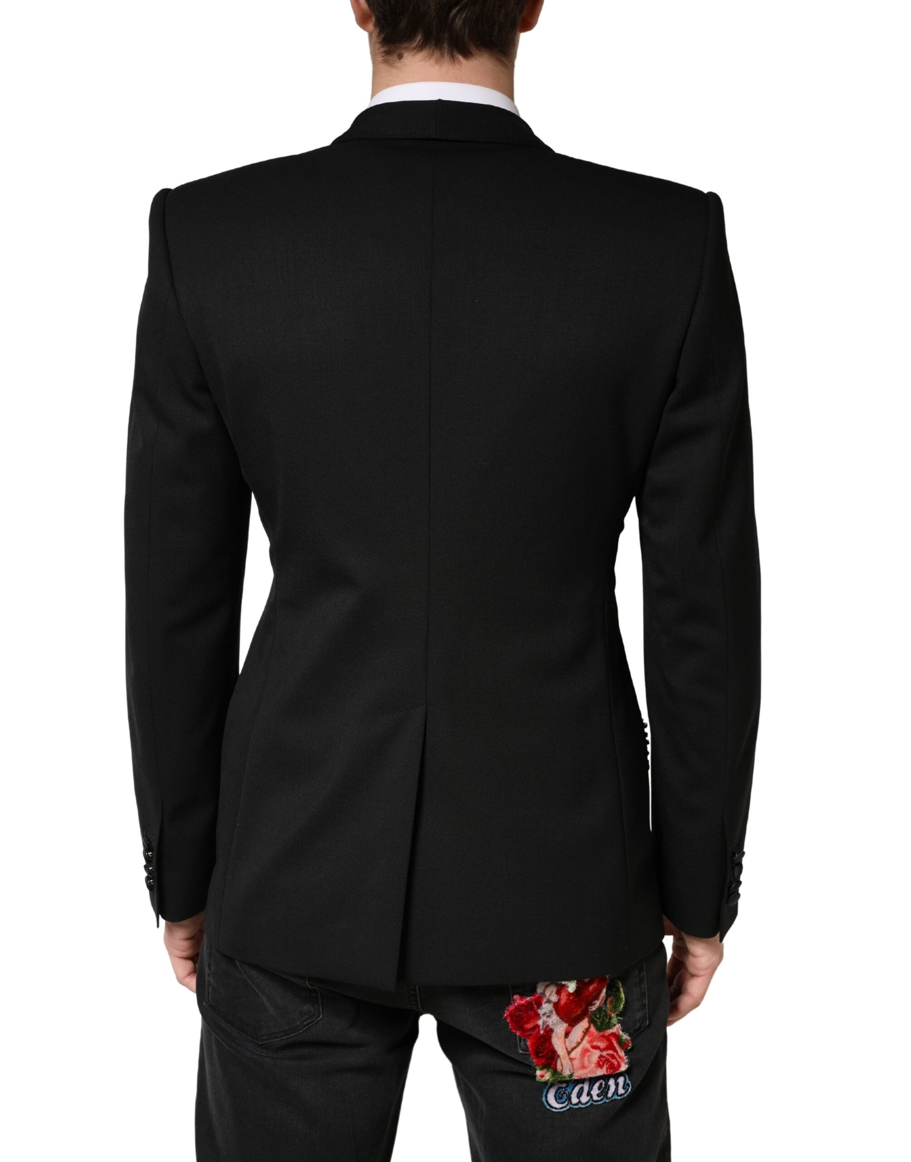 Dolce & Gabbana Black Embellished Single Breasted Blazer | Regal Royce