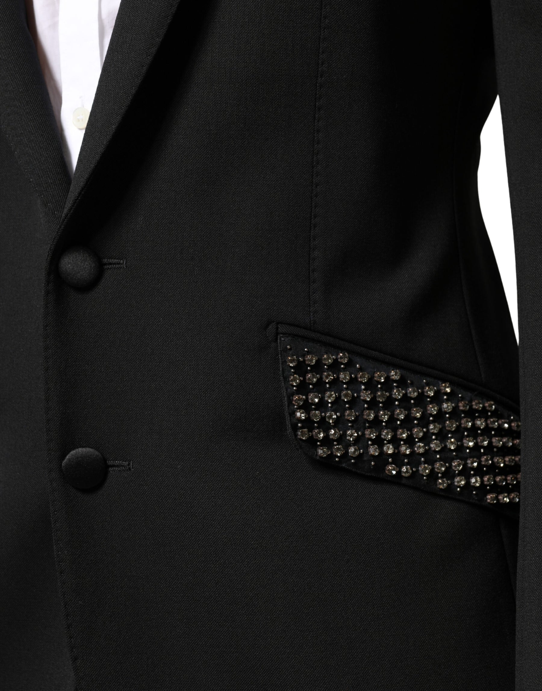 Dolce & Gabbana Black Embellished Single Breasted Blazer | Regal Royce