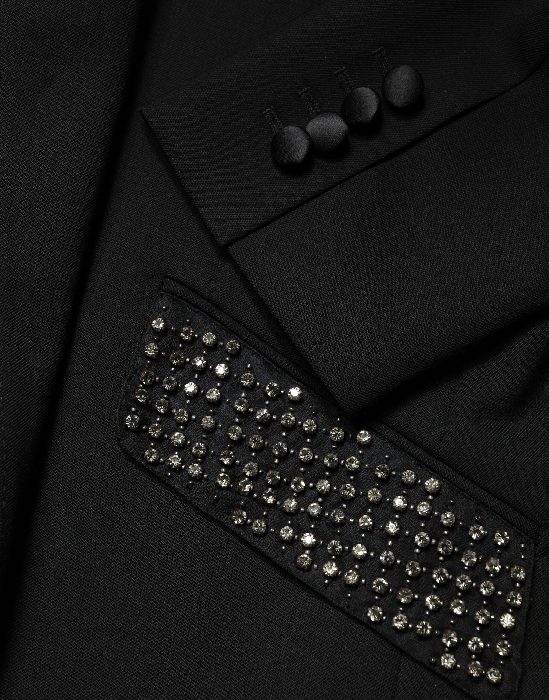 Dolce & Gabbana Black Embellished Single Breasted Blazer | Regal Royce