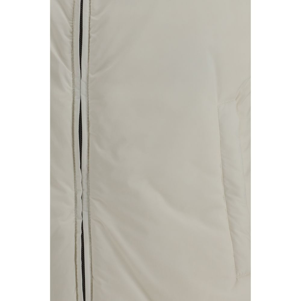 Herno Beige Polyamide Sleveless Jacket | Regal Royce