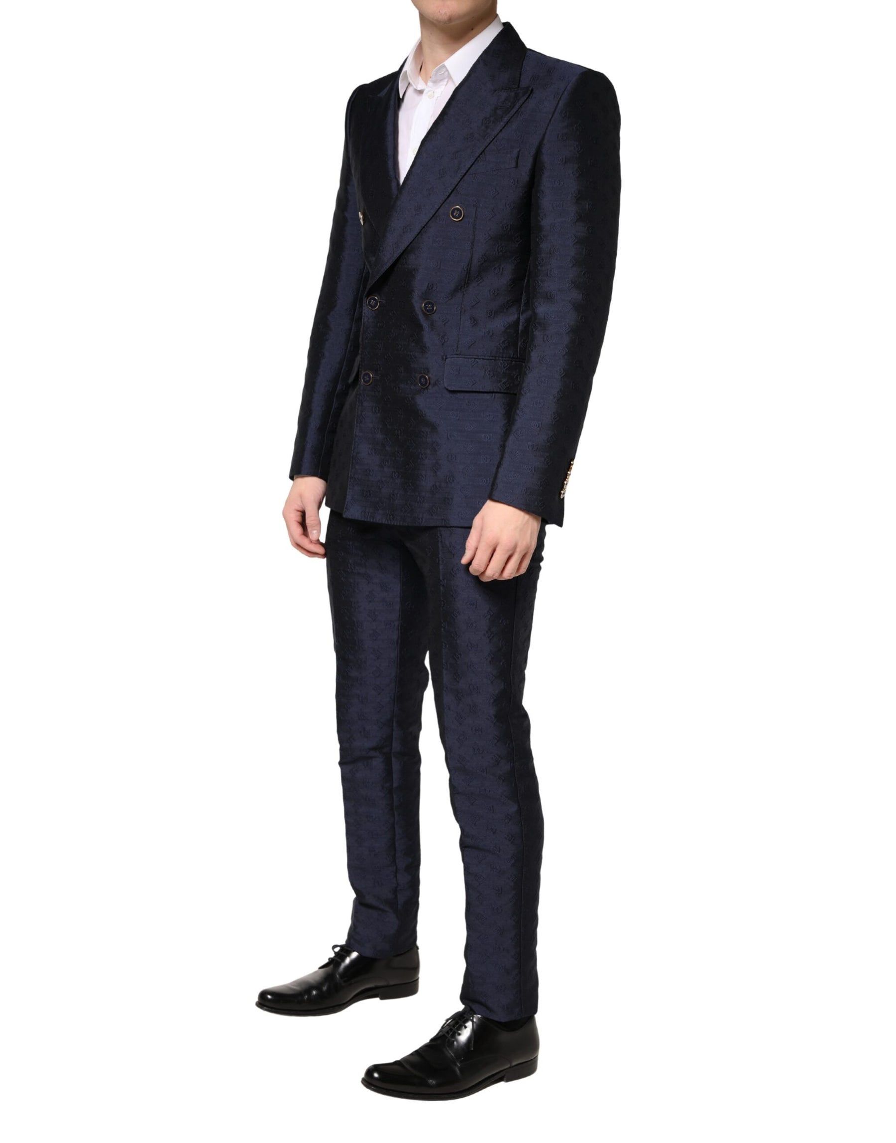 Dolce & Gabbana Dark Blue Double Breasted SICILIA 2 PC Suit | Regal Royce