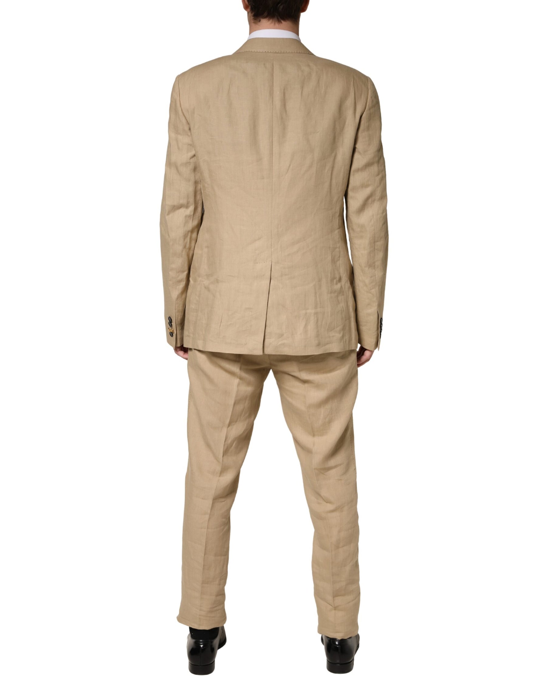 Dolce & Gabbana Beige TAORMINA Single Breasted Formal 2 Piece Suit | Regal Royce