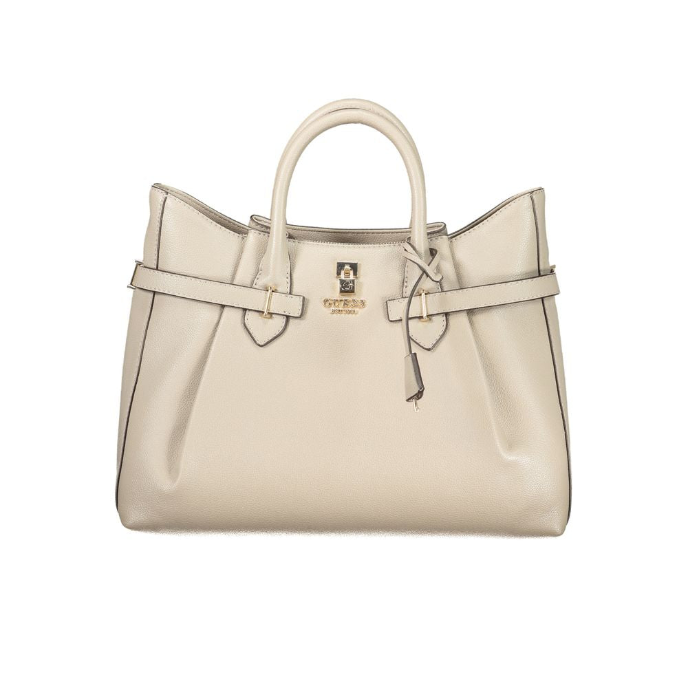 Guess Jeans Beige Polyurethane Women's Handbag | Regal Royce