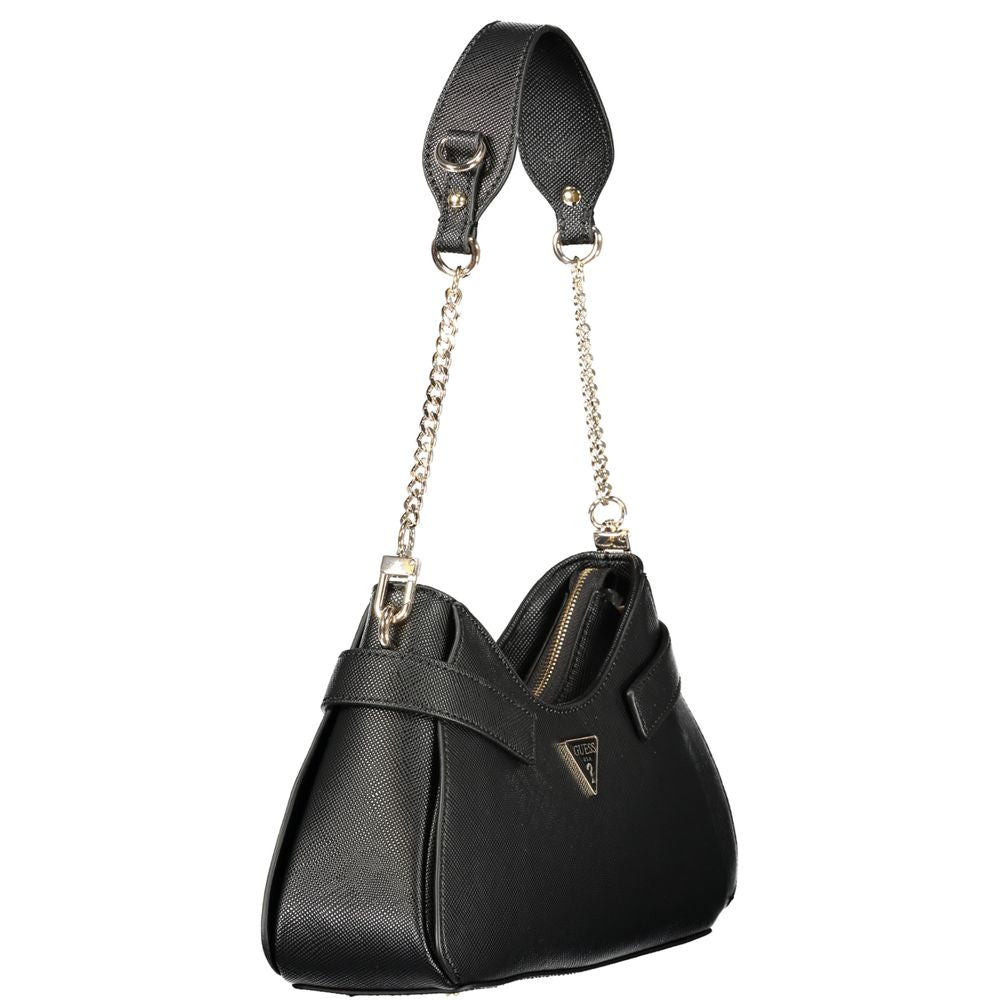 Guess Jeans Black Polyurethane Women's Handbag | Regal Royce