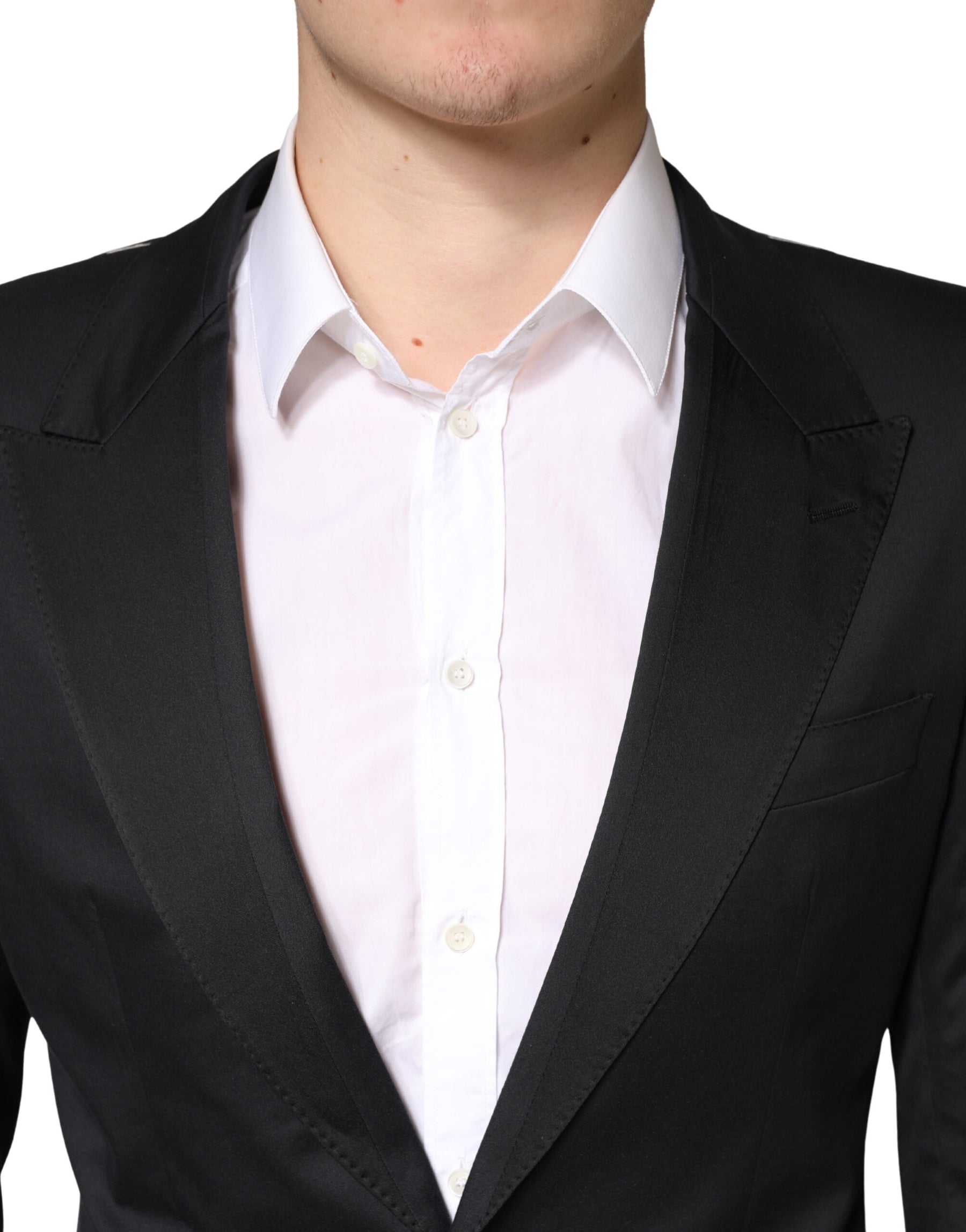 Dolce & Gabbana Black Cotton Single Breasted 2 Piece Suit | Regal Royce