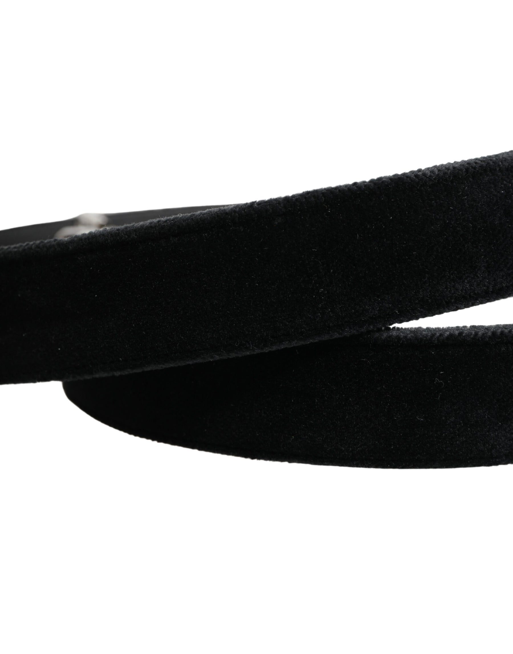 Dolce & Gabbana Black Suede Silver Tone Metal Buckle Men Belt | Regal Royce